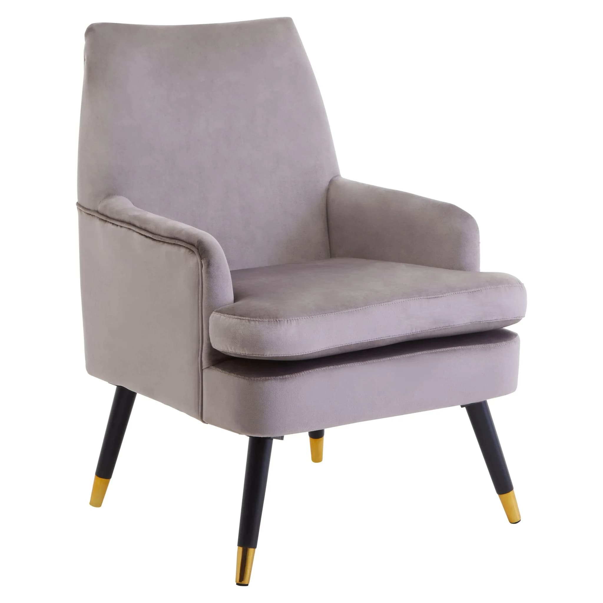 Loretta Mink Velvet Accent Chair With Wooden legs - Seating, photo 4 of 8
