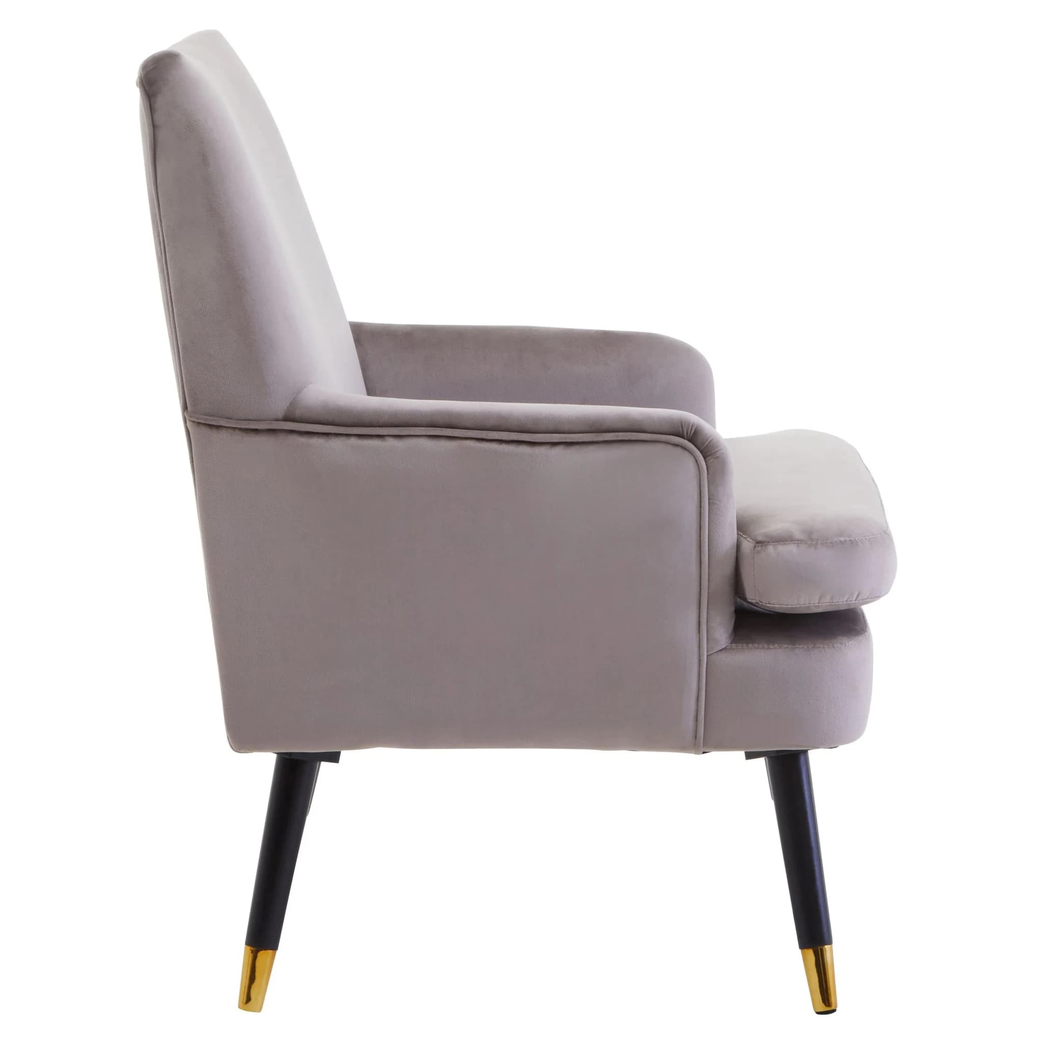 Loretta Mink Velvet Accent Chair With Wooden legs - Seating, photo 3 of 8