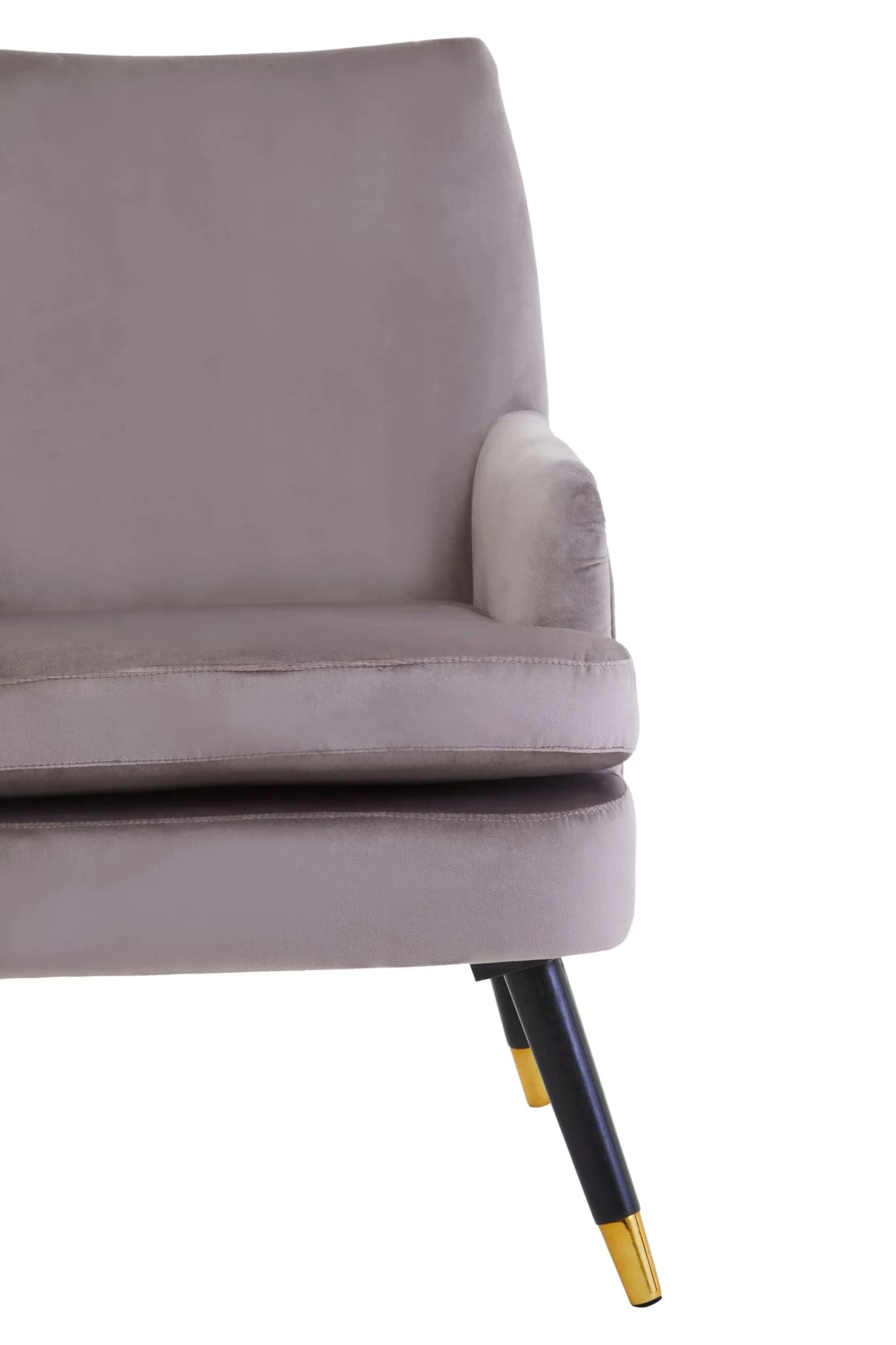 Loretta Mink Velvet Accent Chair With Wooden legs - Seating, photo 8 of 8