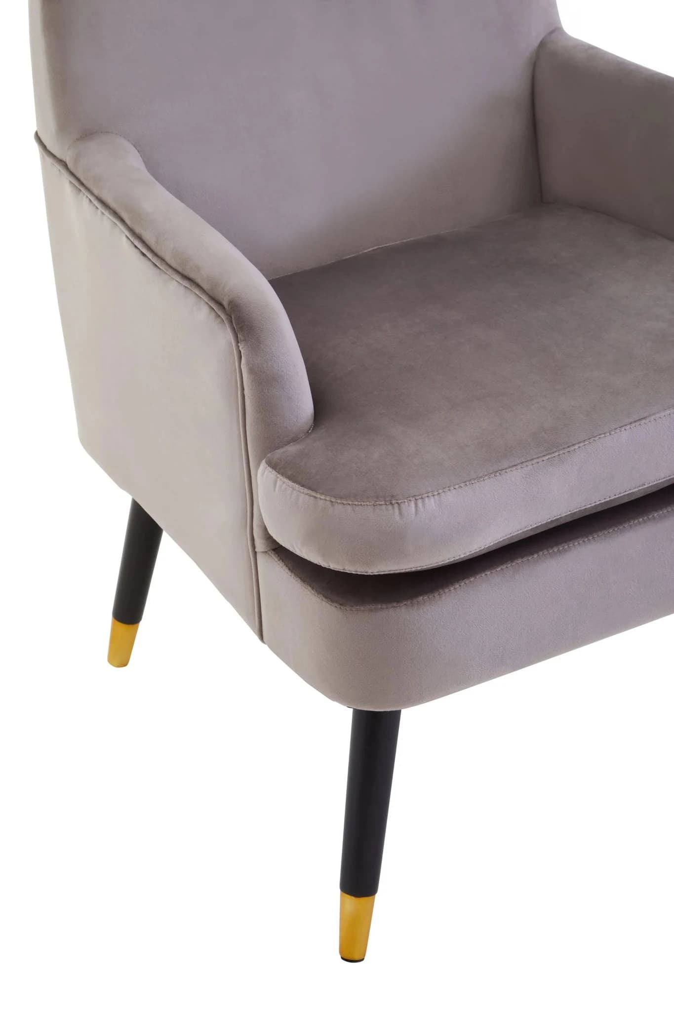 Loretta Mink Velvet Accent Chair With Wooden legs - Seating, photo 7 of 8