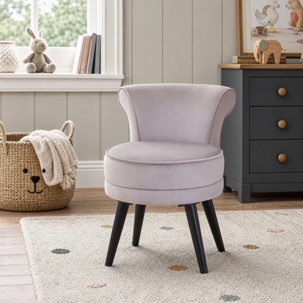 Kids Loretta Mink Velvet Chair - Seating, photo 1 of 8