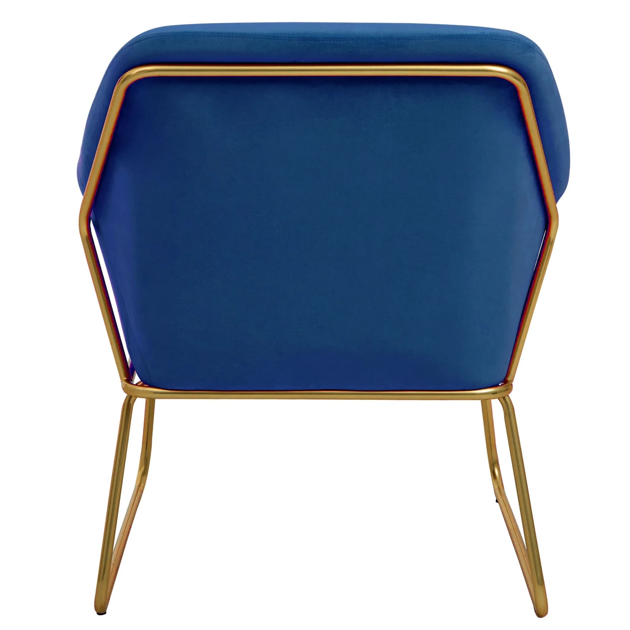 Xander Midnight Blue Velvet Modern Accent Chair - Seating, photo 7 of 8