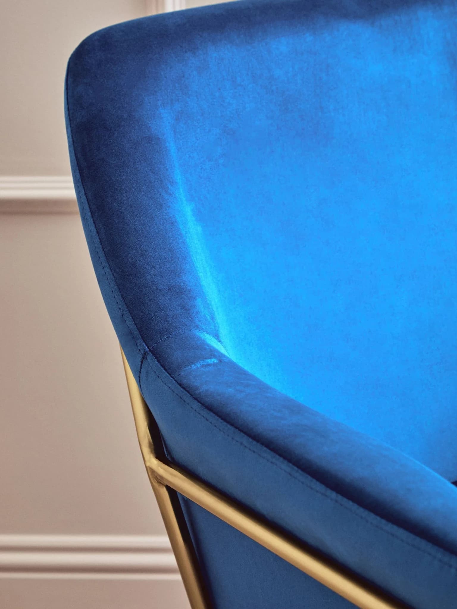 Xander Midnight Blue Velvet Modern Accent Chair - Seating, photo 2 of 8