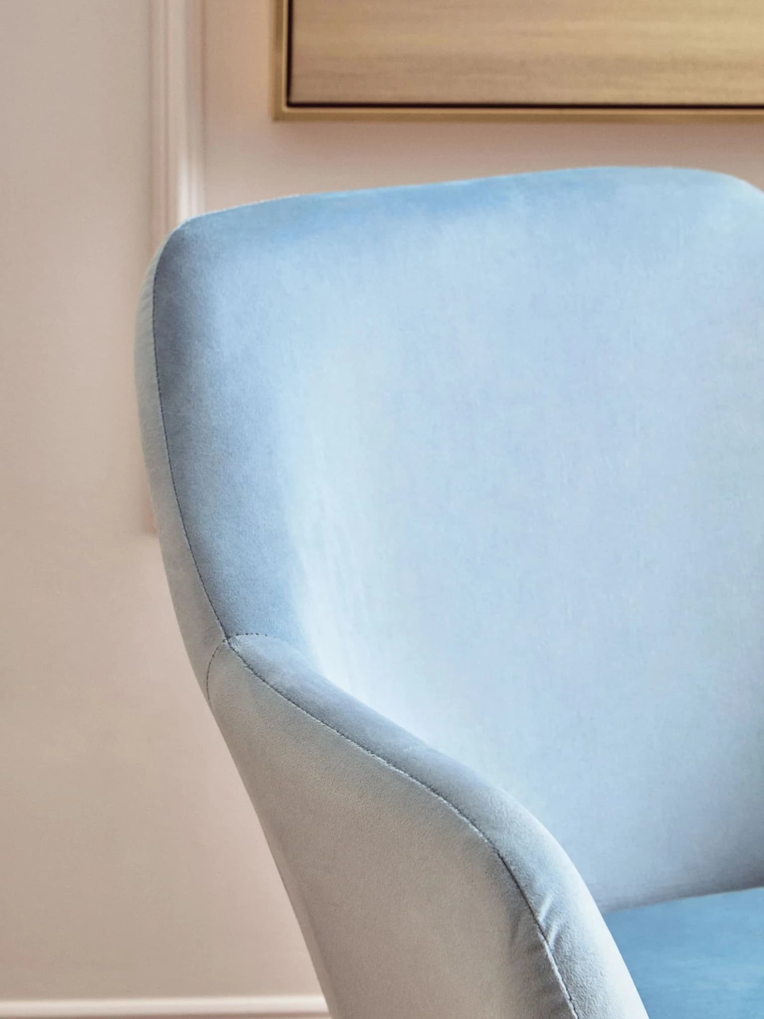 Stockholm Small Blue Velvet Rocking Chair - Seating, photo 2 of 8