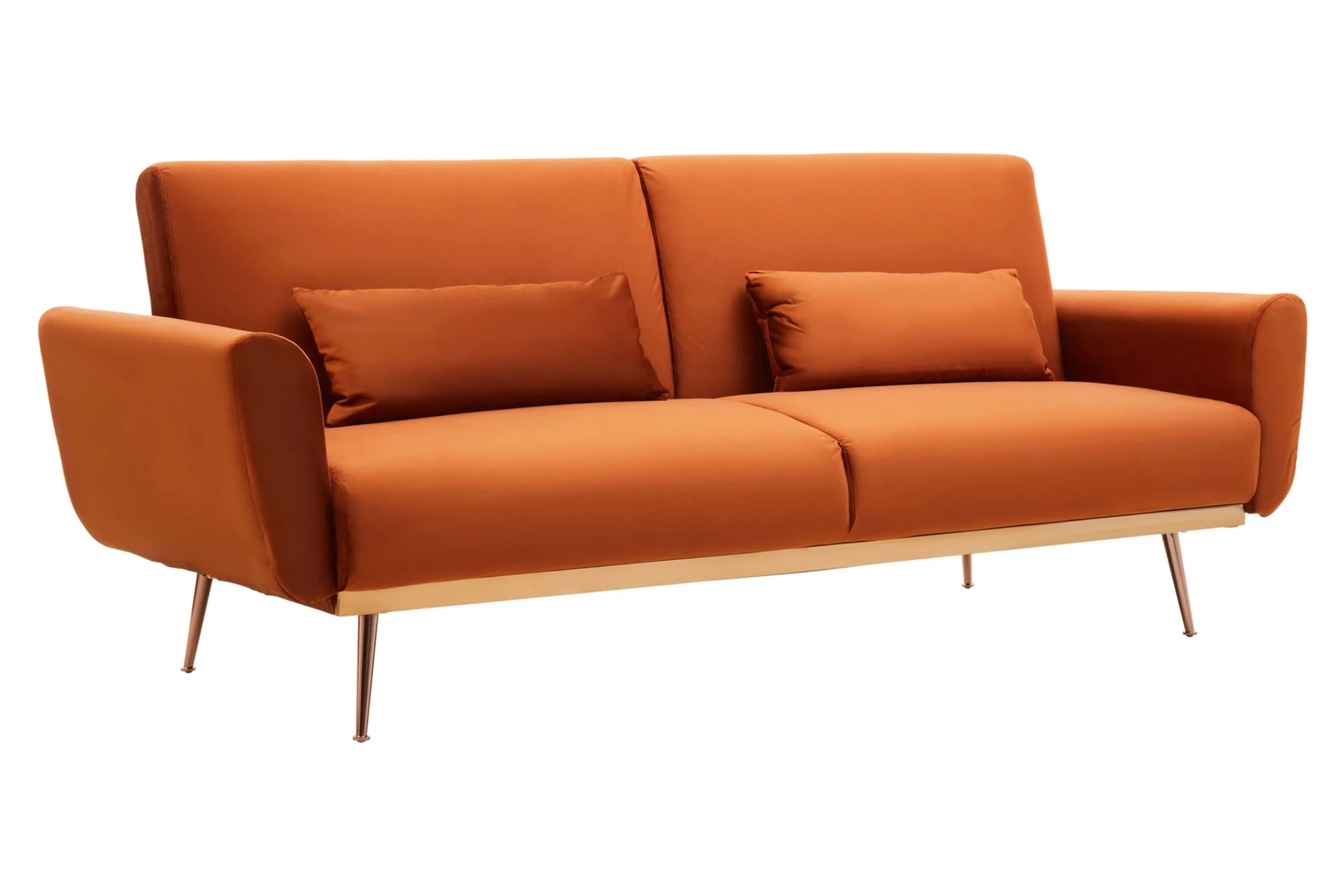 Hatton Burnt Orange Velvet Sofa Bed - Seating, photo 4 of 8