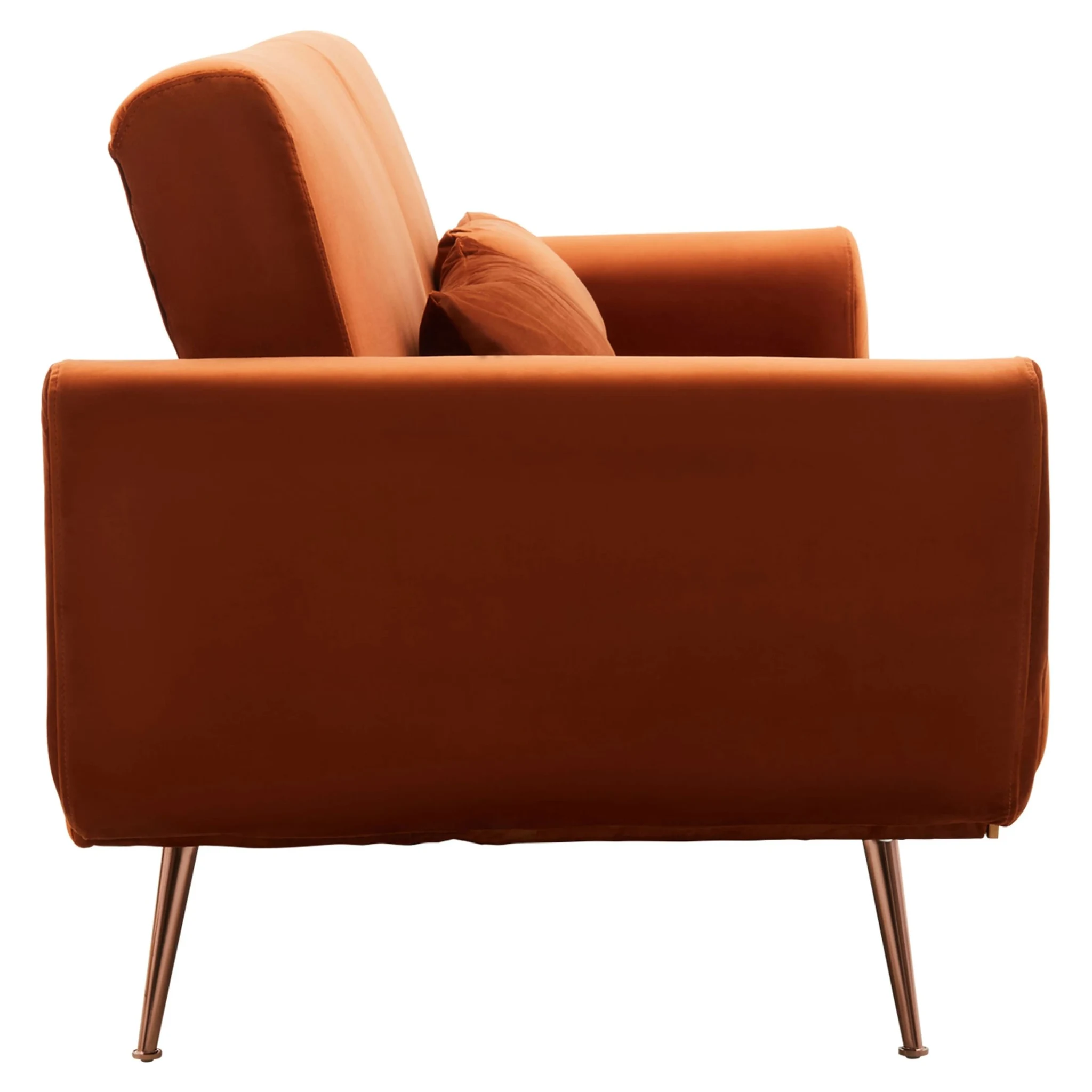 Hatton Burnt Orange Velvet Sofa Bed - Seating, photo 3 of 8