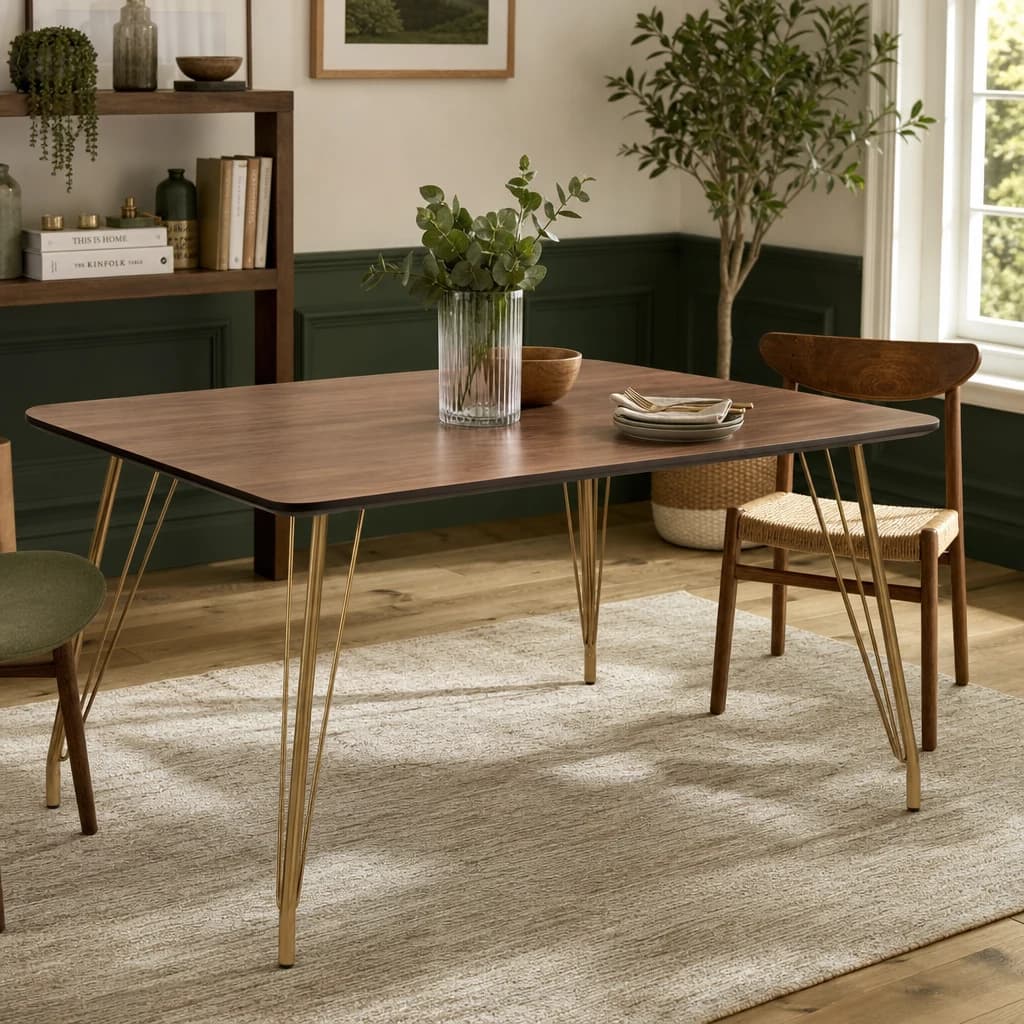 Veneto Dining Table With Natural Wood Effect Top - Tables, photo 1 of 7