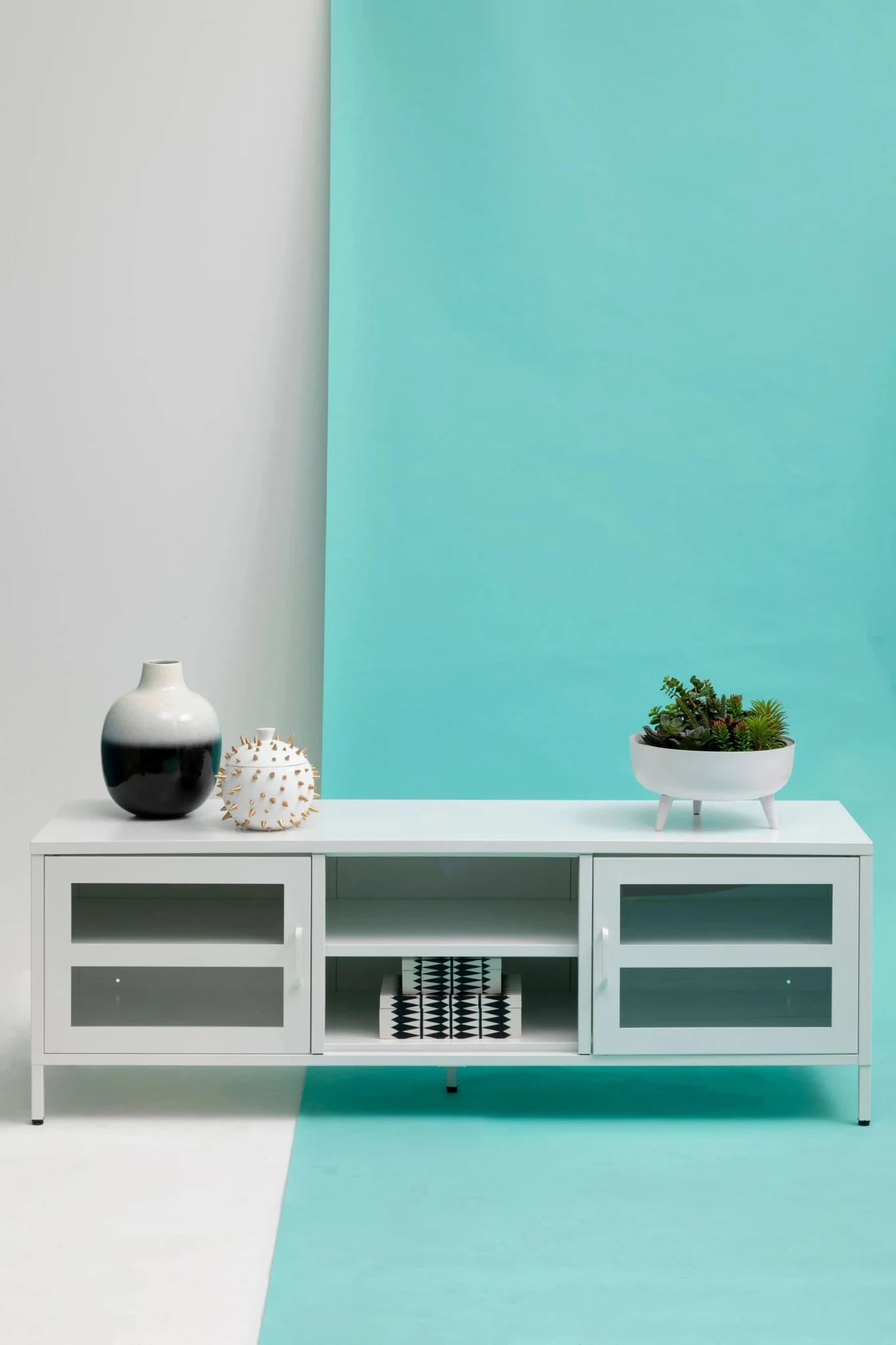 Acier Two Door White Metal Media Unit - Bookcases & shelving, photo 6 of 8