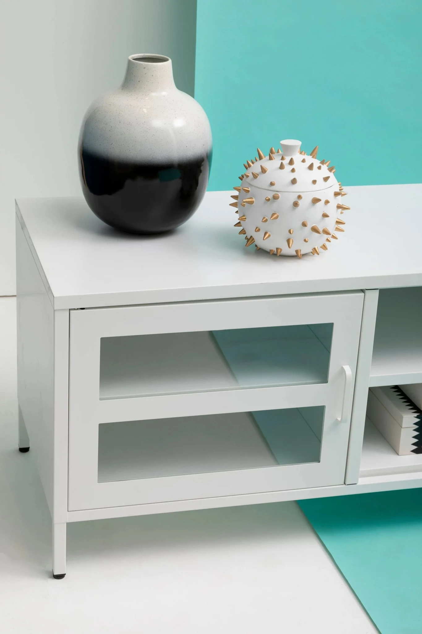Acier Two Door White Metal Media Unit - Bookcases & shelving, photo 5 of 8