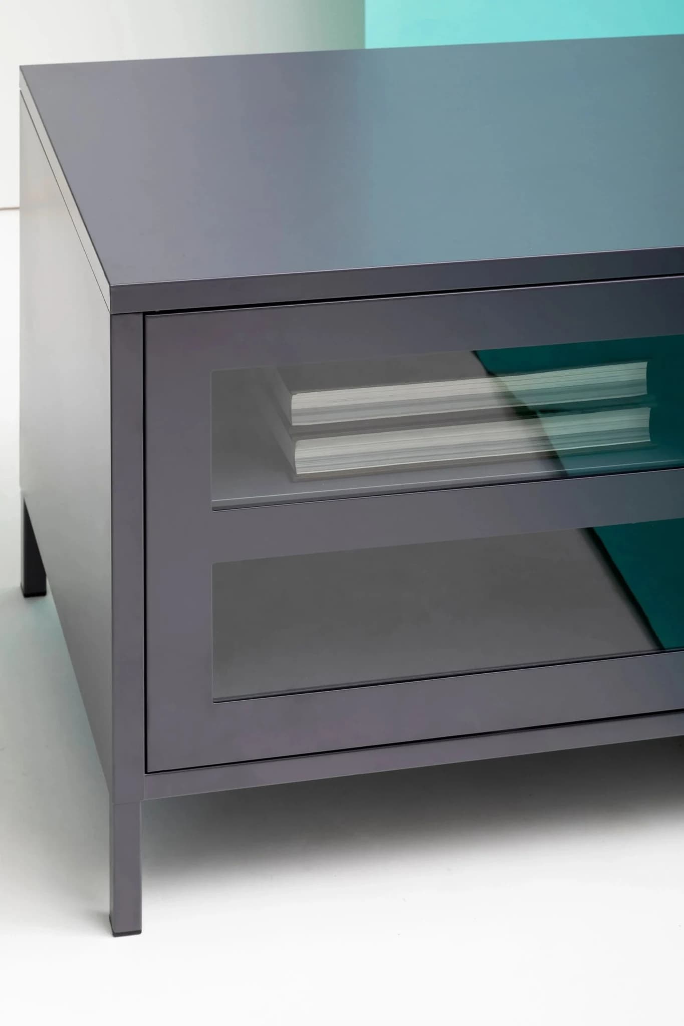 Acier Two Door Grey Metal Media Unit - Bookcases & shelving, photo 7 of 8
