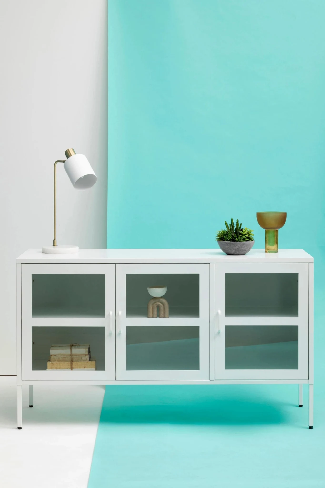 Acier Three Door White Metal Sideboard - Bookcases & shelving, photo 8 of 8