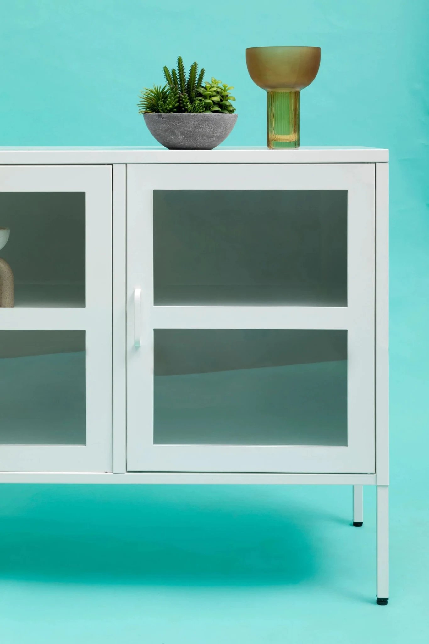 Acier Three Door White Metal Sideboard - Bookcases & shelving, photo 4 of 8