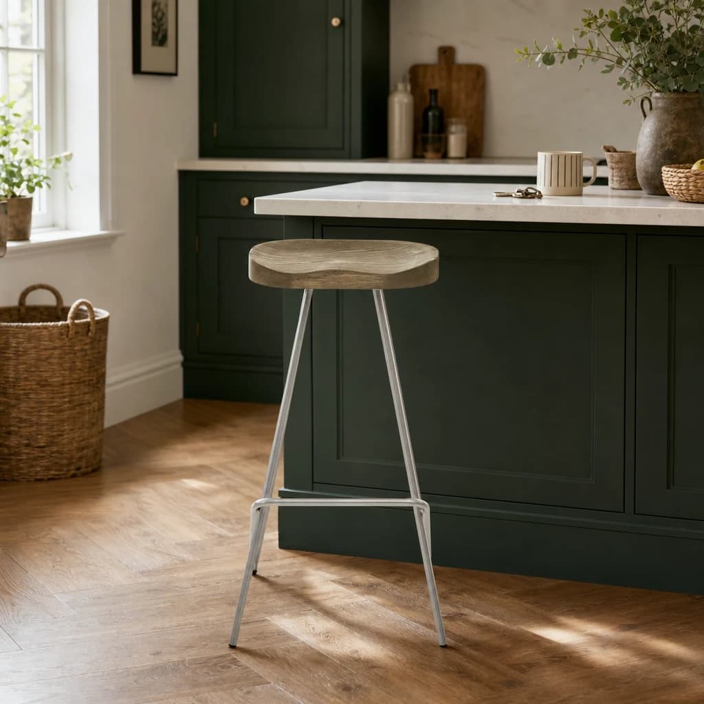 District Silver Metal Frame Bar Stool - Seating, photo 1 of 8