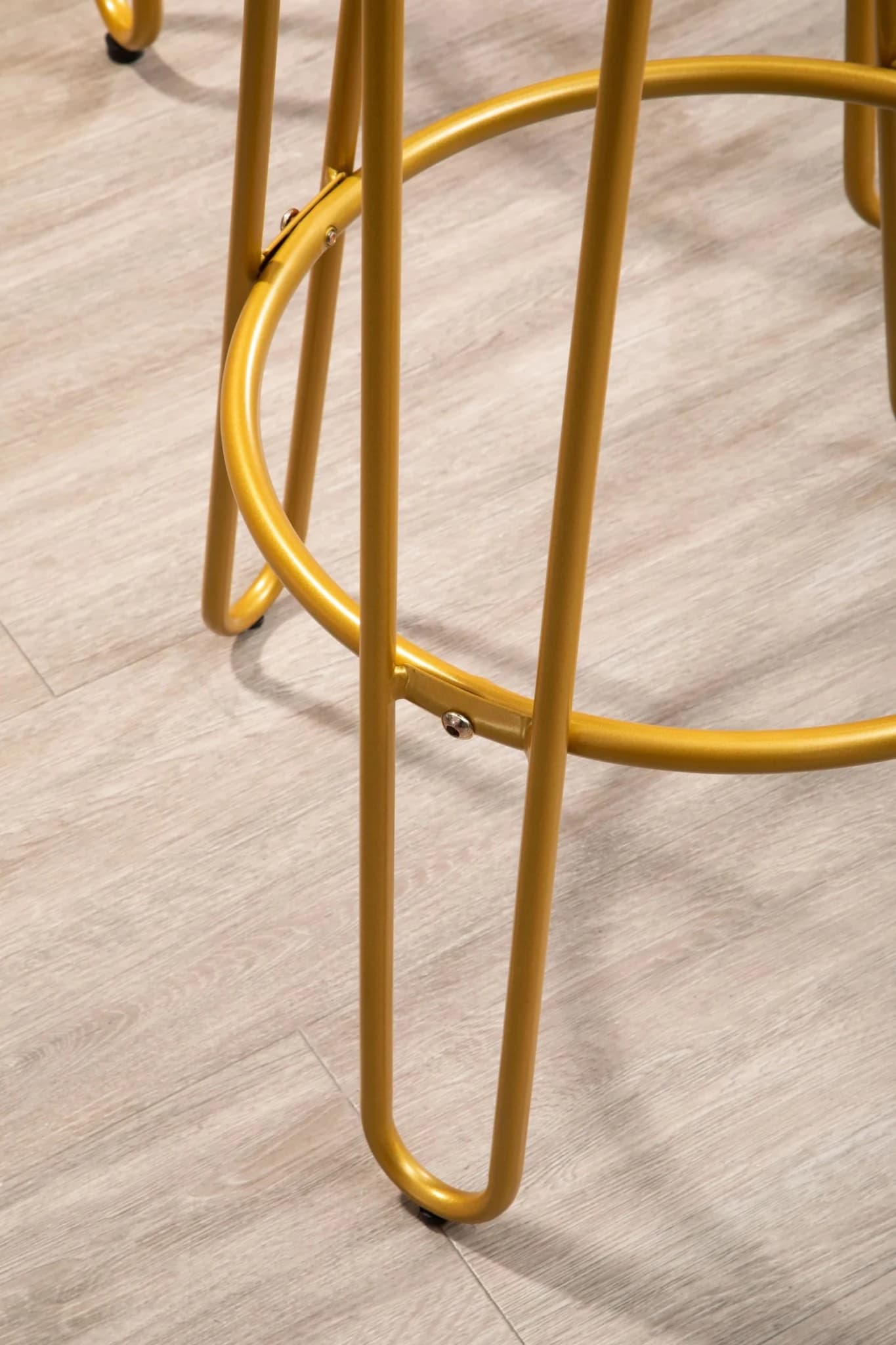 District 3 Piece Gold Finish Bar Table Stool Set - Seating, photo 4 of 8