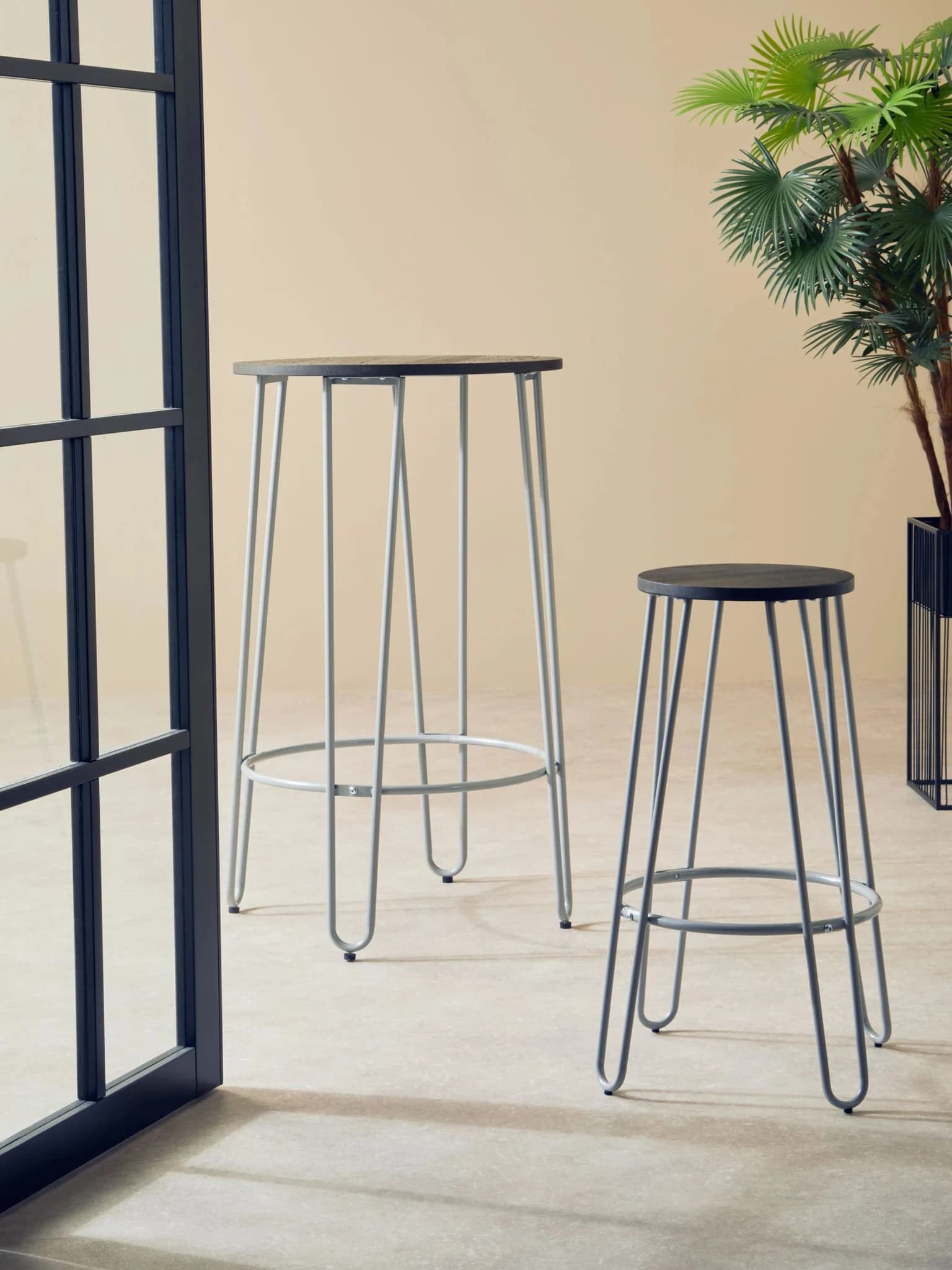 District Grey Finish Metal Frame Bar Stool - Seating, photo 3 of 6