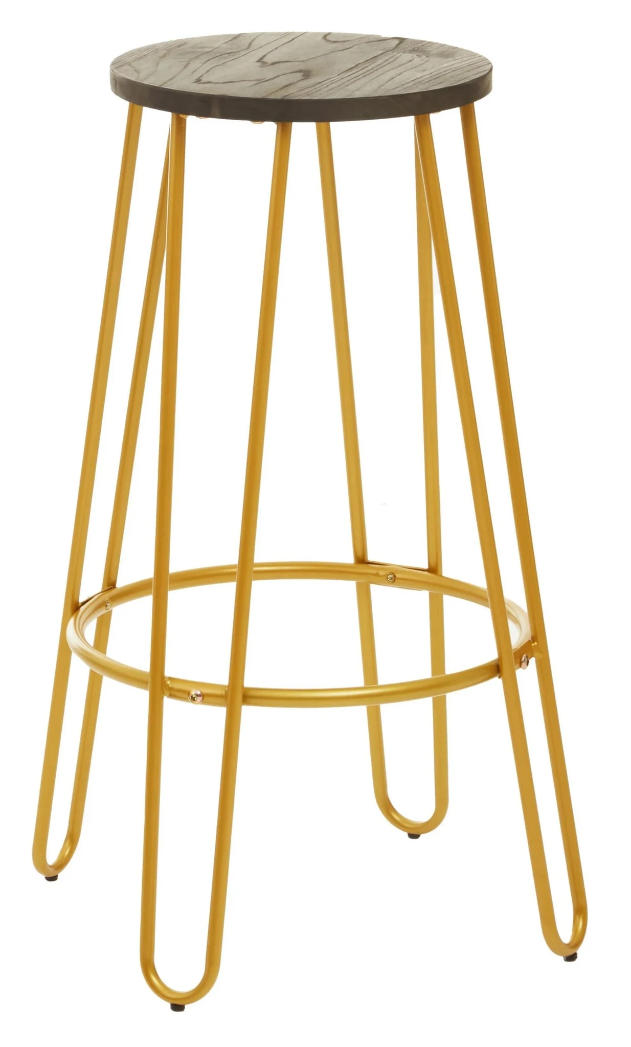 District Gold Finish Metal Frame Bar Stool - Seating, photo 4 of 6