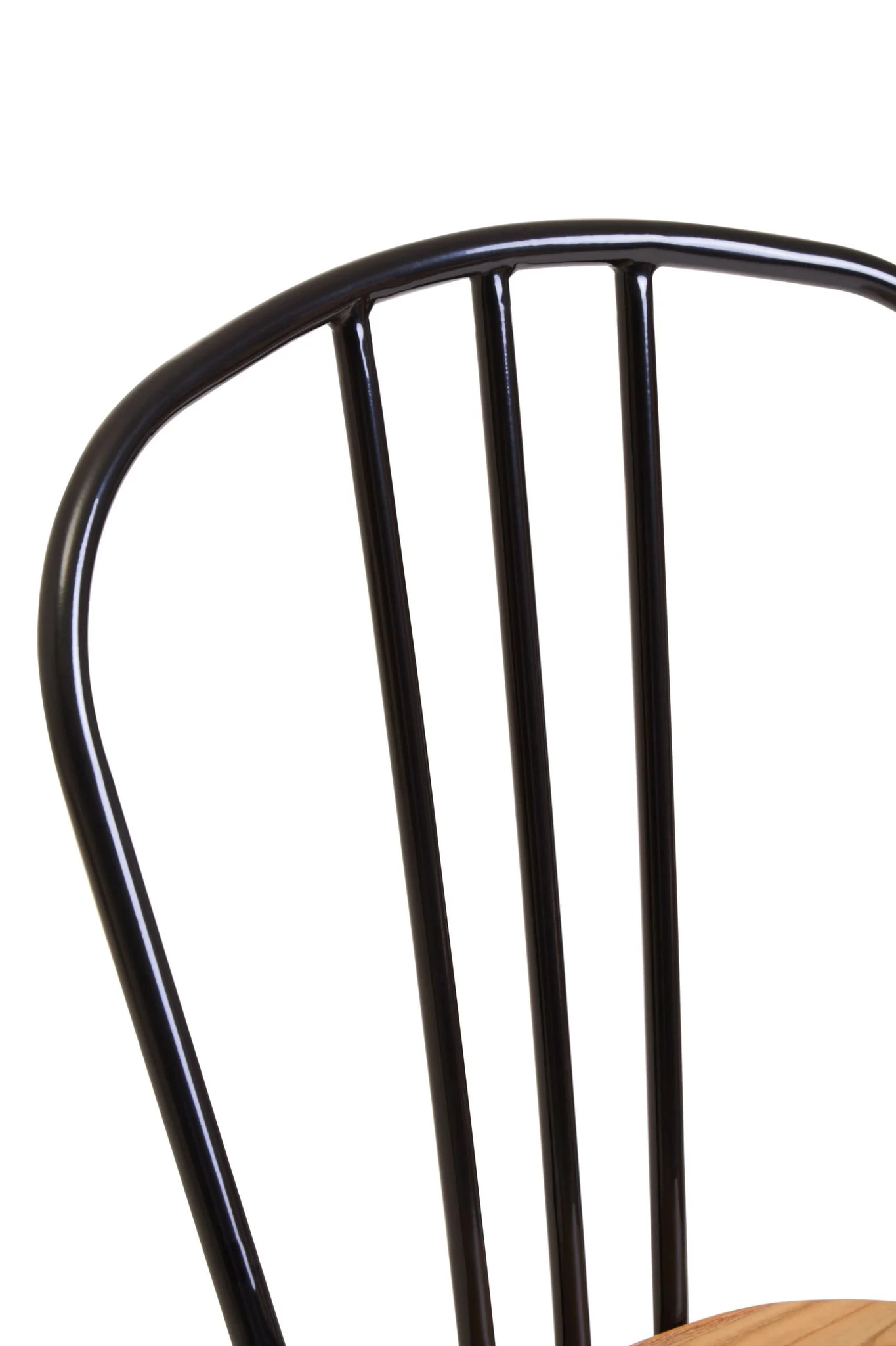 District Dining Chair Elm Wood Seat With Black Finish Metal Frame - Seating, photo 7 of 8