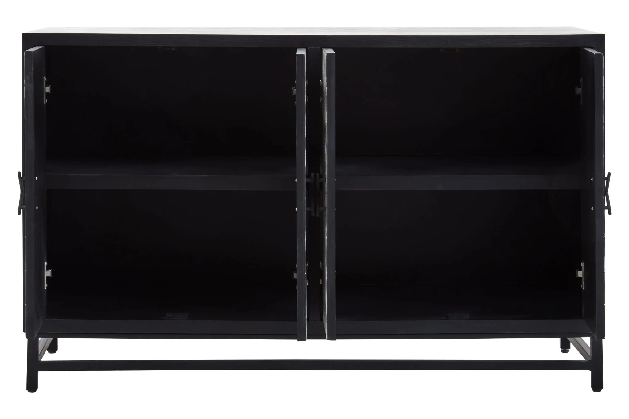 Lombok Black Rustic Chevron Four Door Sideboard - Bookcases & shelving, photo 5 of 8