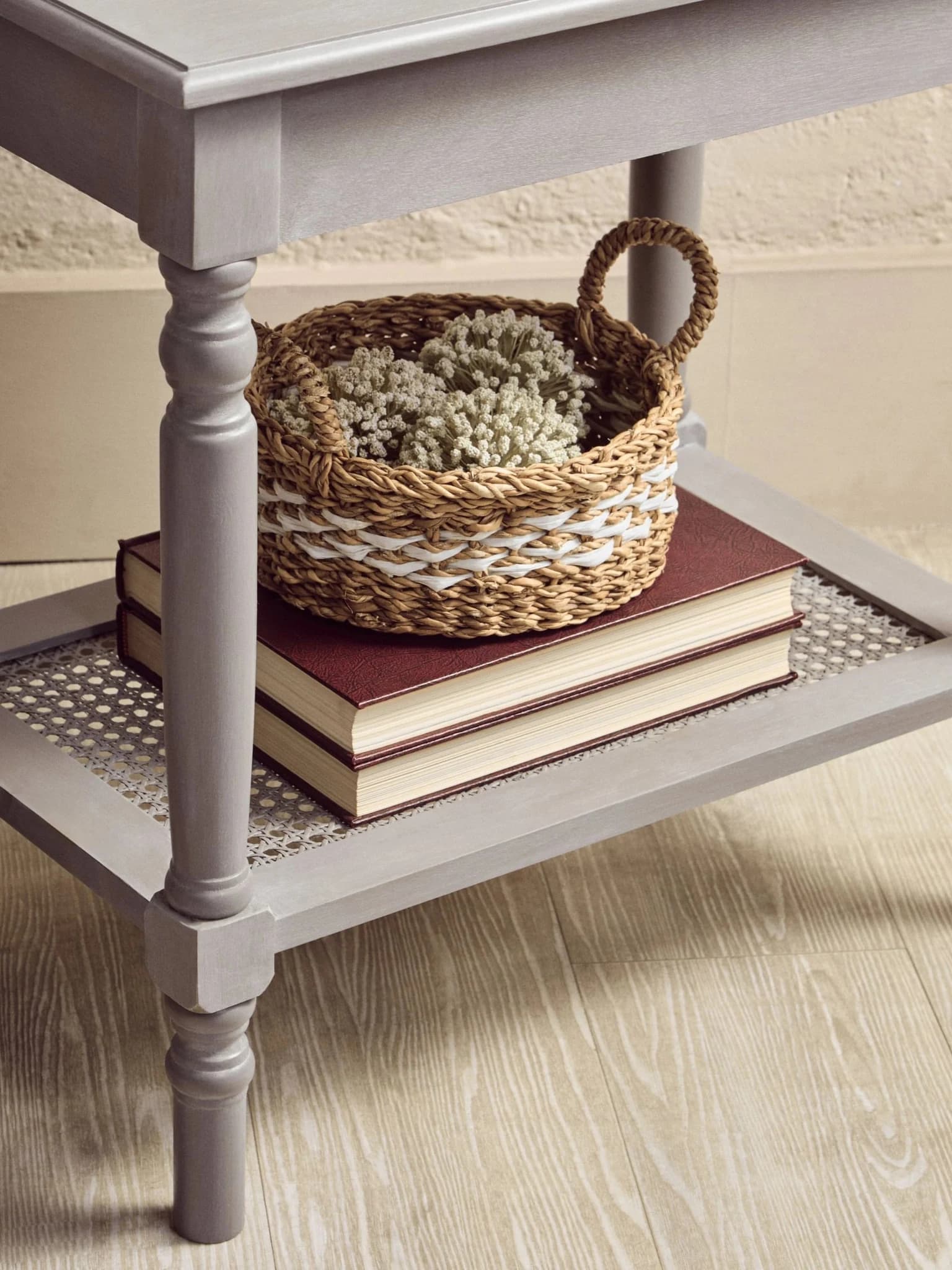 Heritage Grey Wash Wooden Side Table with Lower Shelf - Bookcases & shelving, photo 3 of 8