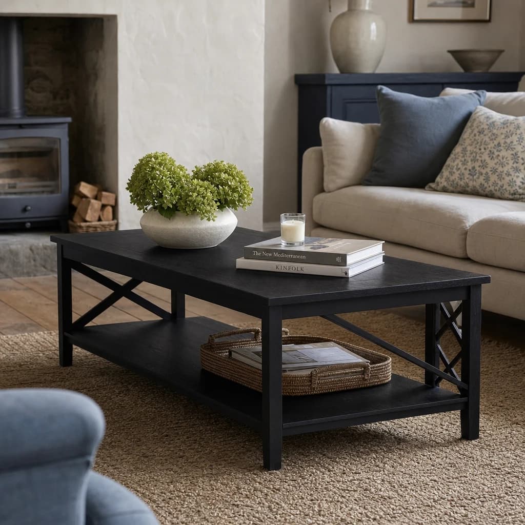 Heritage Black Wooden Coffee Table - Tables, photo 1 of 8