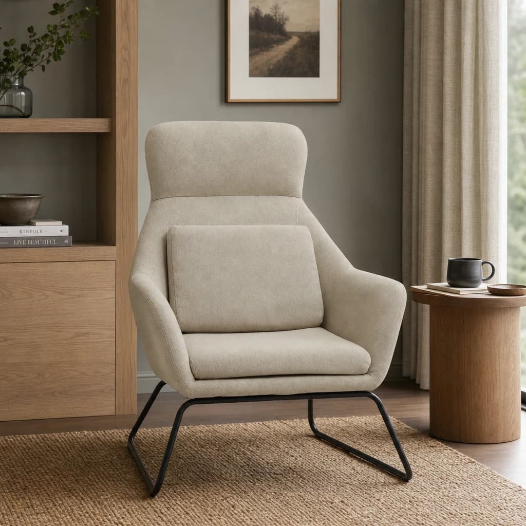 Stockholm Natural Chair With Black Metal Frame - Seating, photo 1 of 8