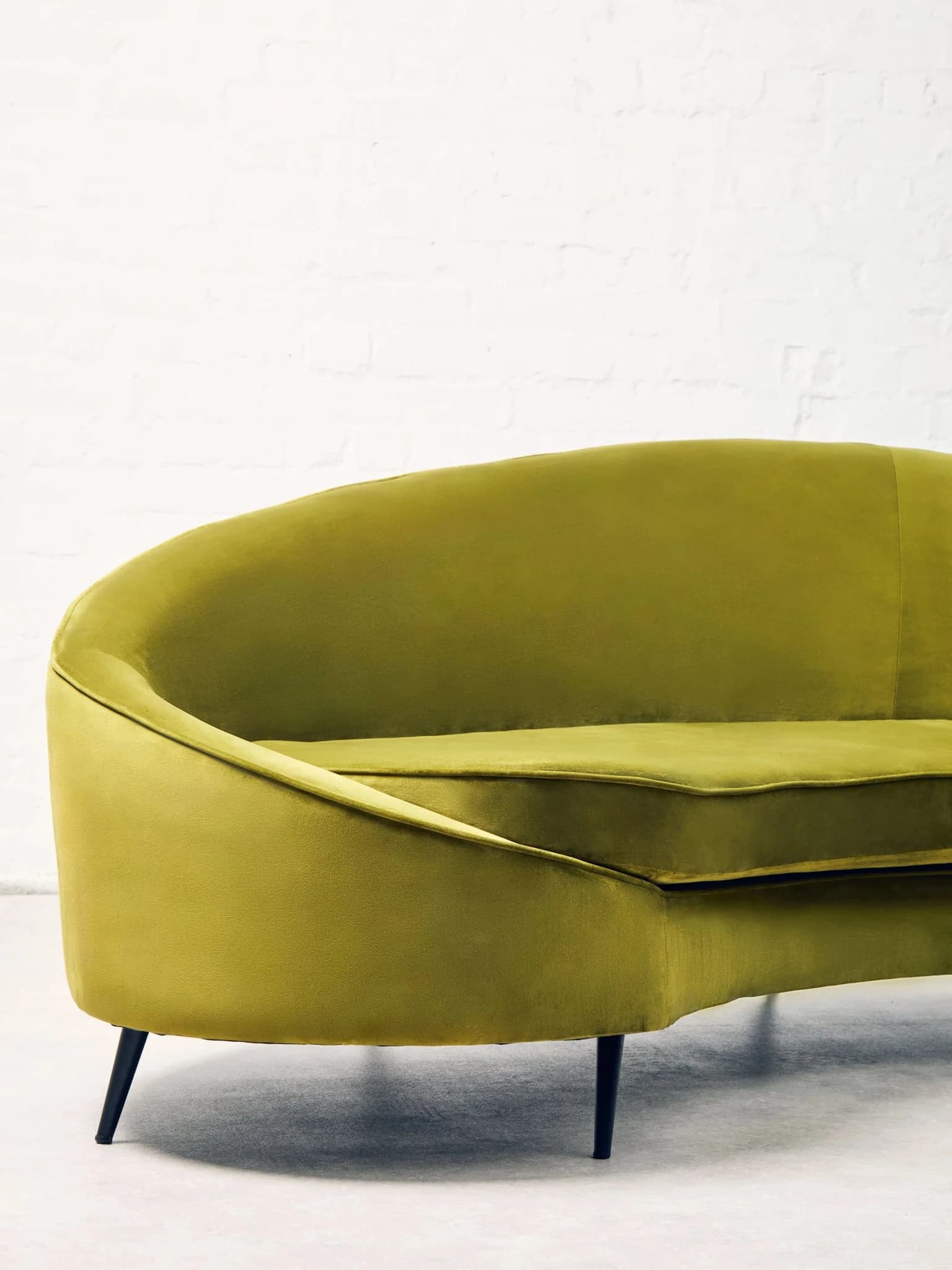Hasina Three Seat Olive Velvet Sofa - Seating, photo 4 of 8