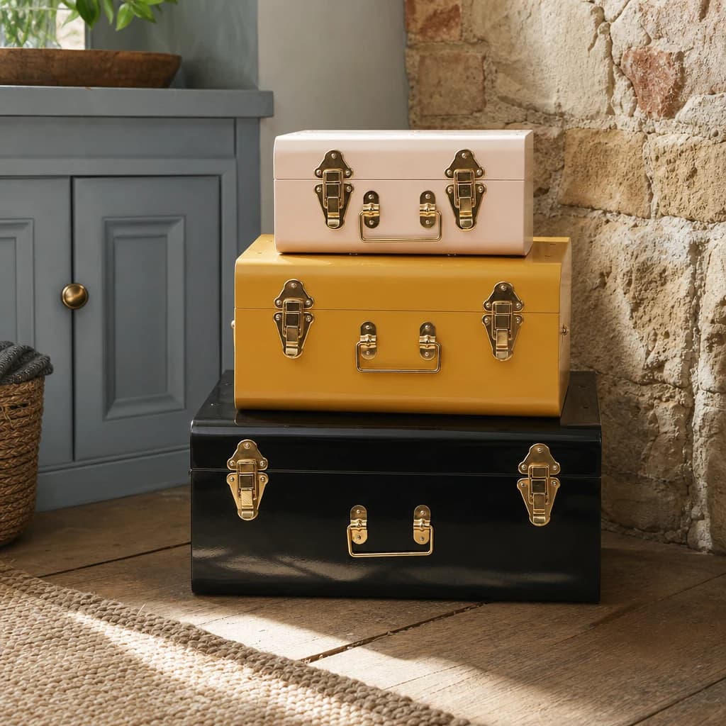 Parley Set of Three Assorted Storage Trunks - Bookcases & shelving, photo 1 of 8