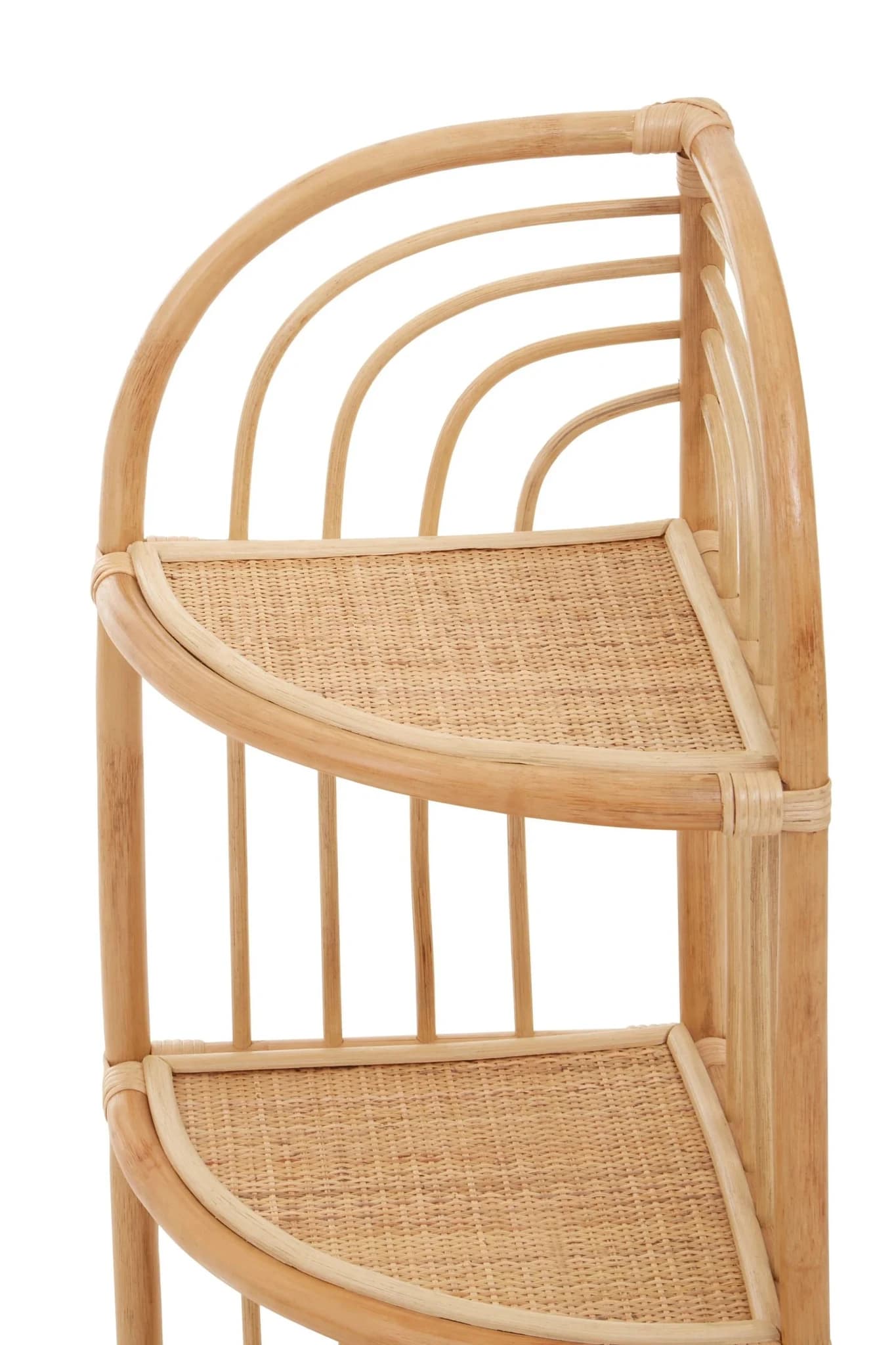 Mataram Three Tier Natural Rattan Corner Shelf Unit - Bookcases & shelving, photo 6 of 6