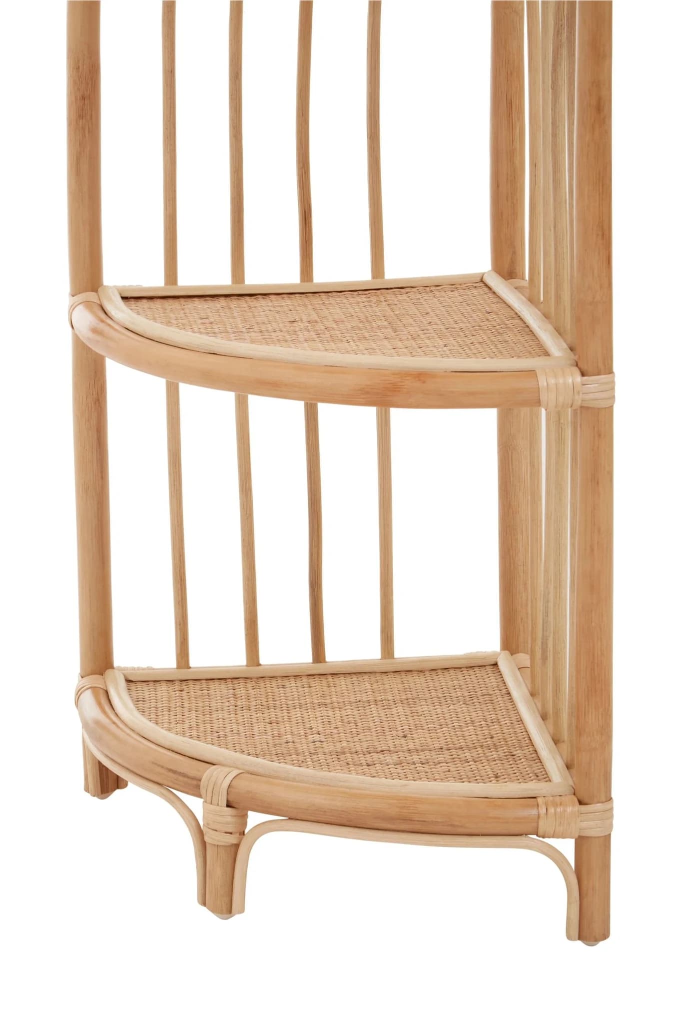 Mataram Three Tier Natural Rattan Corner Shelf Unit - Bookcases & shelving, photo 5 of 6