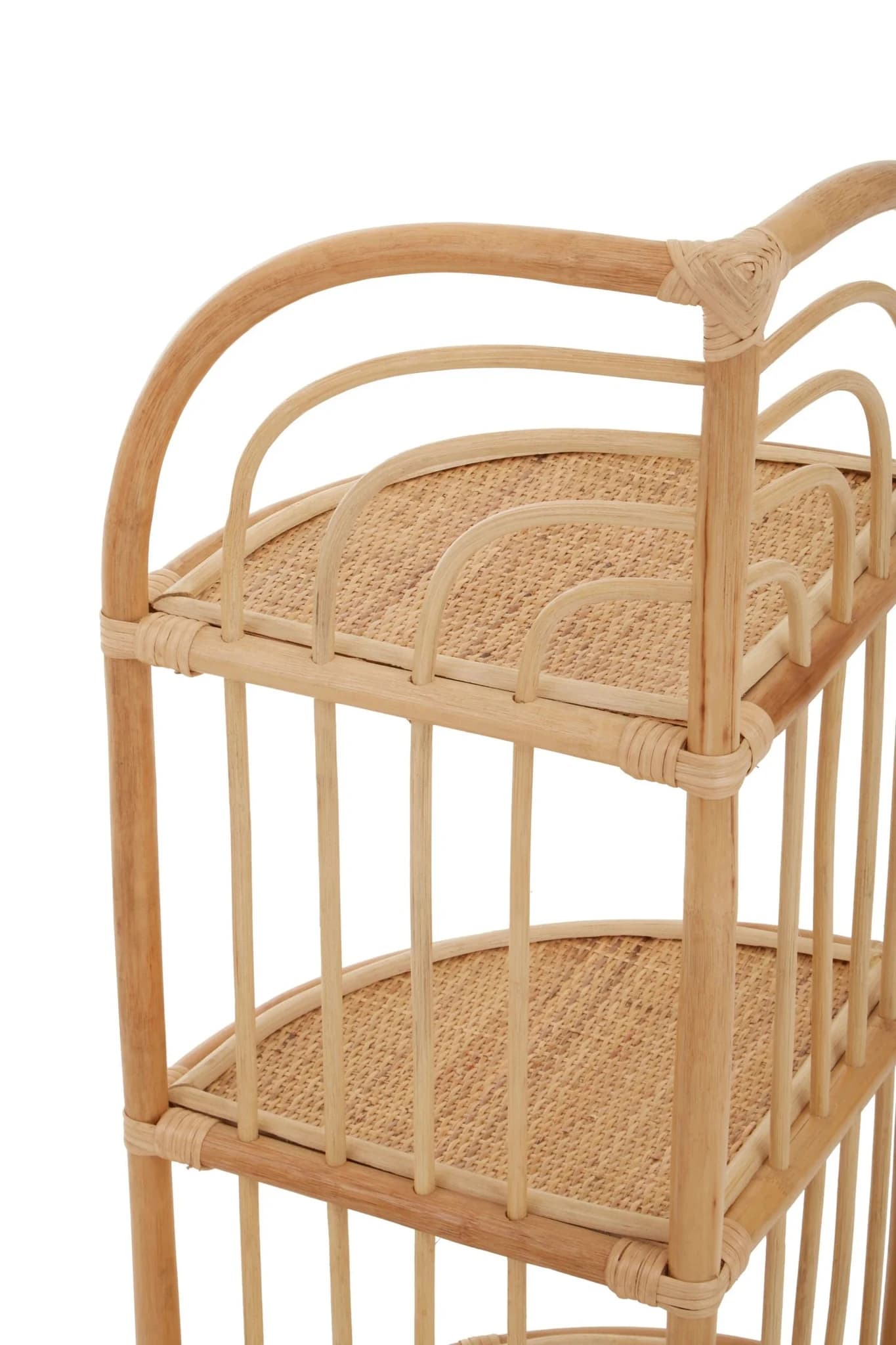 Mataram Three Tier Natural Rattan Corner Shelf Unit - Bookcases & shelving, photo 4 of 6