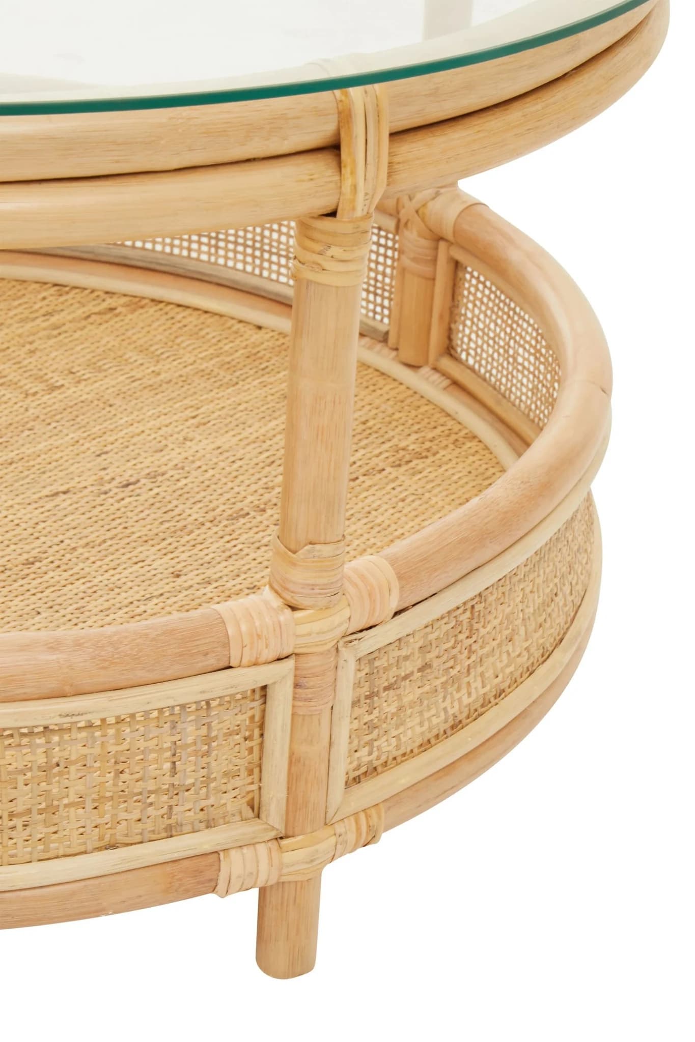 Mataram Rattan Coffee Table With Glass Top - Tables, photo 3 of 4