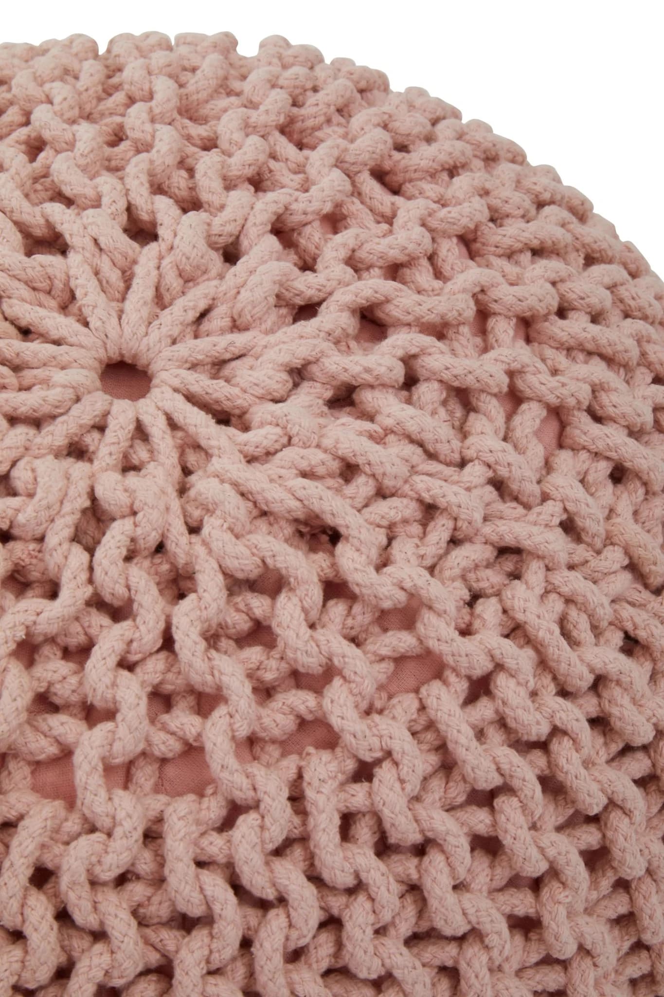 Marlowe Kids Pink Knitted Round Pouffe - Decorative, photo 6 of 6