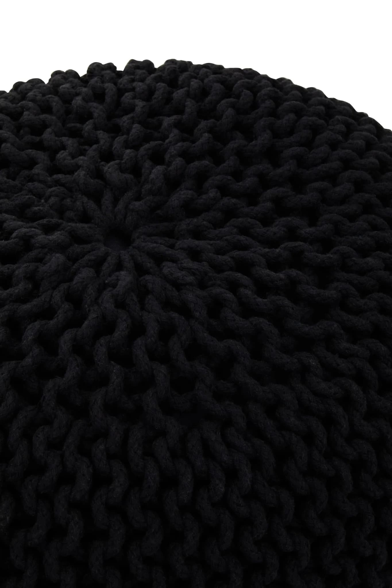 Marlowe Kids Black Knitted Round Pouffe - Decorative, photo 8 of 8