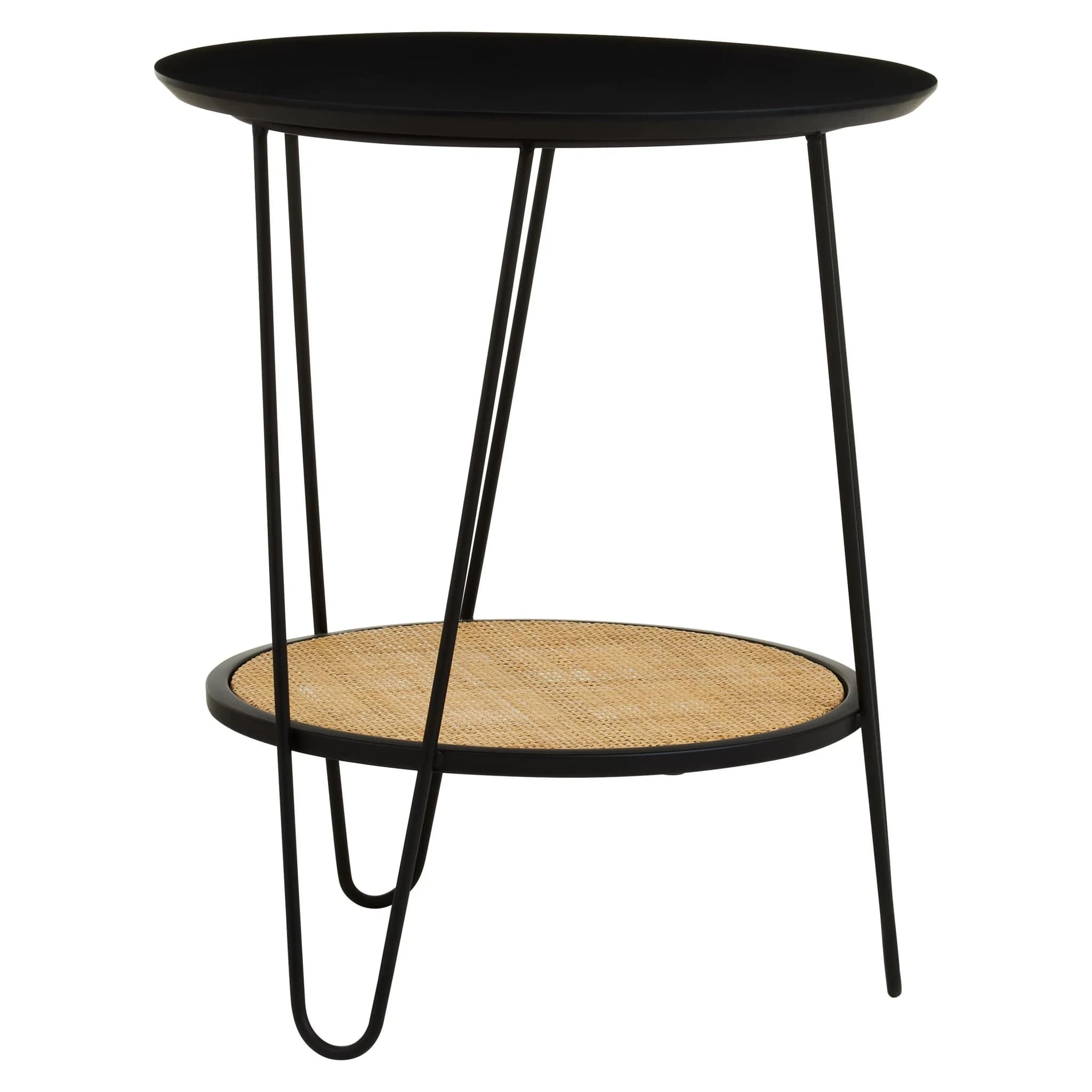Depok Rattan And Metal Side Table With Hairpin Legs - Tables, photo 4 of 8