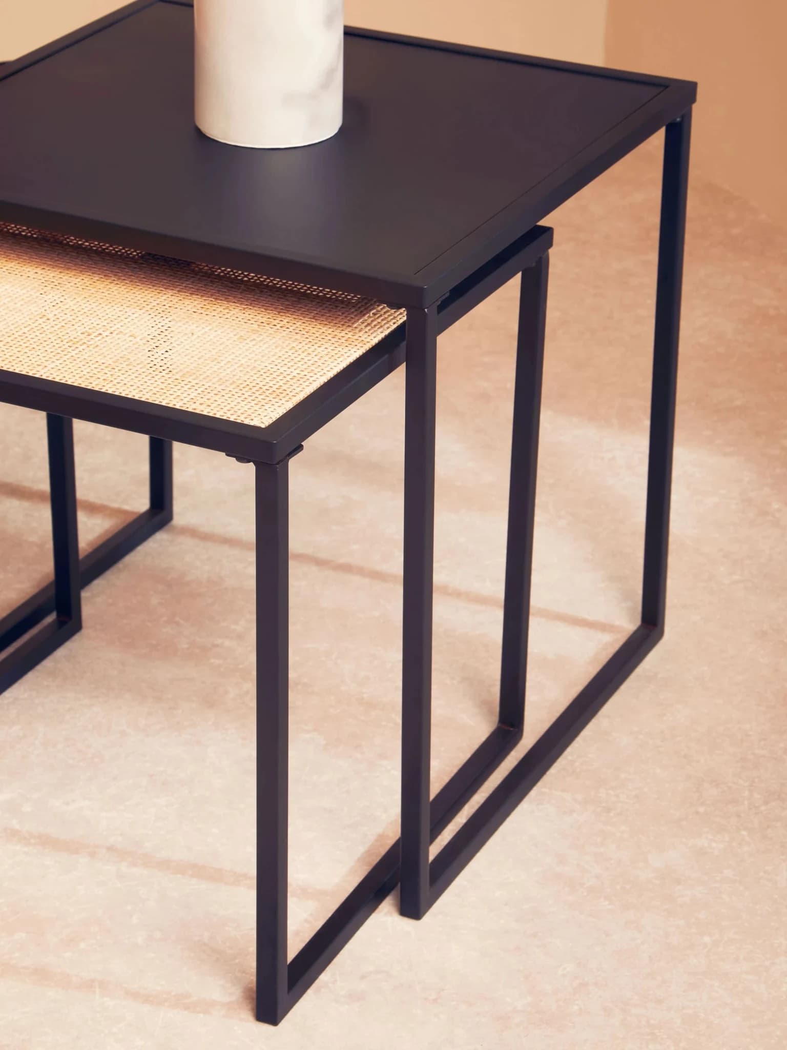 Depok Rattan And Metal Nest Of Two Tables - Tables, photo 2 of 8