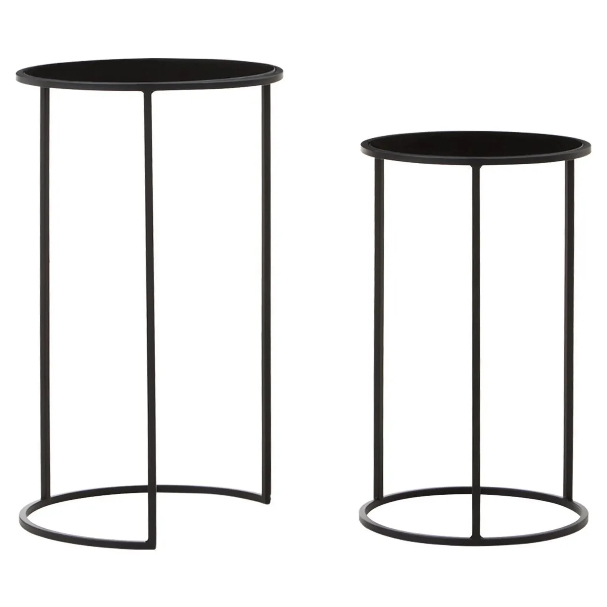 Avento Set Of Two Round Black Plant Stands - Decorative, photo 3 of 8