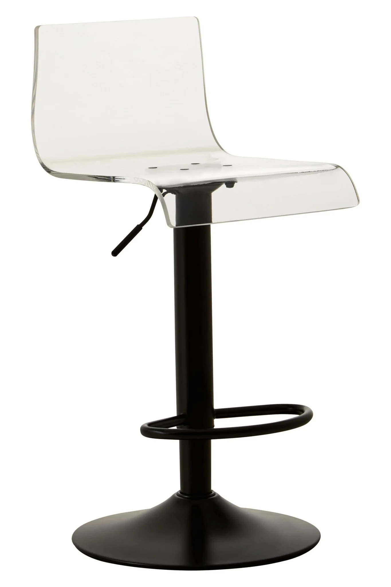 Baina Clear Acrylic Seat Bar Stool with Black Base - Seating, photo 4 of 8