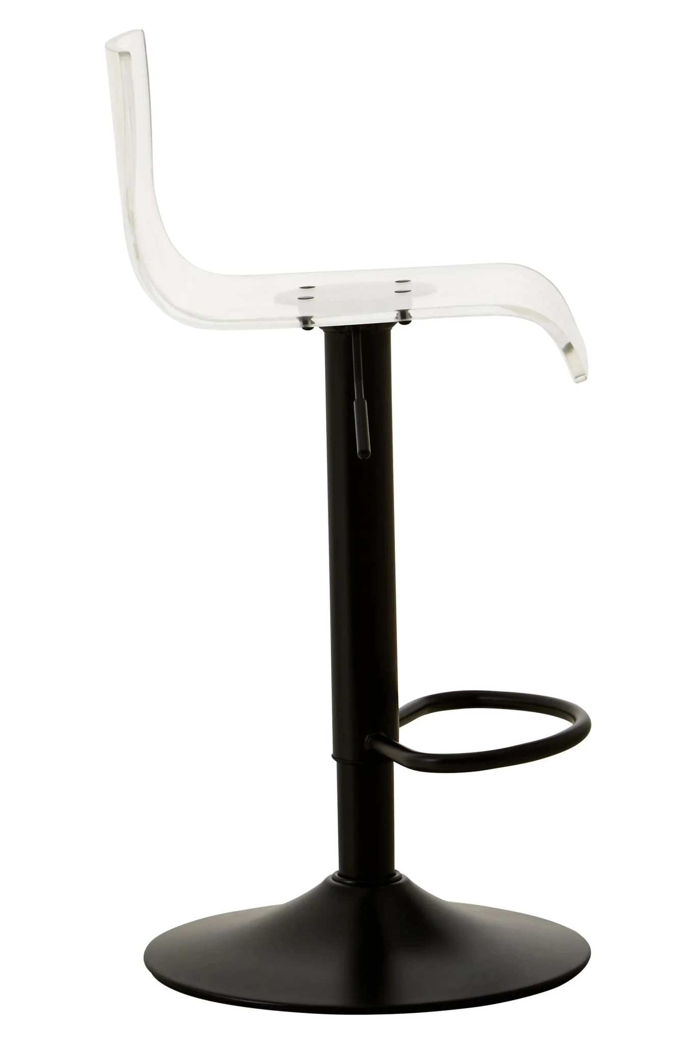 Baina Clear Acrylic Seat Bar Stool with Black Base - Seating, photo 3 of 8