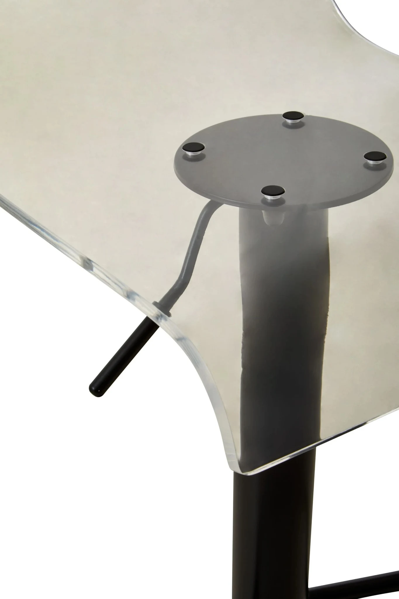 Baina Clear Acrylic Seat Bar Stool with Black Base - Seating, photo 7 of 8