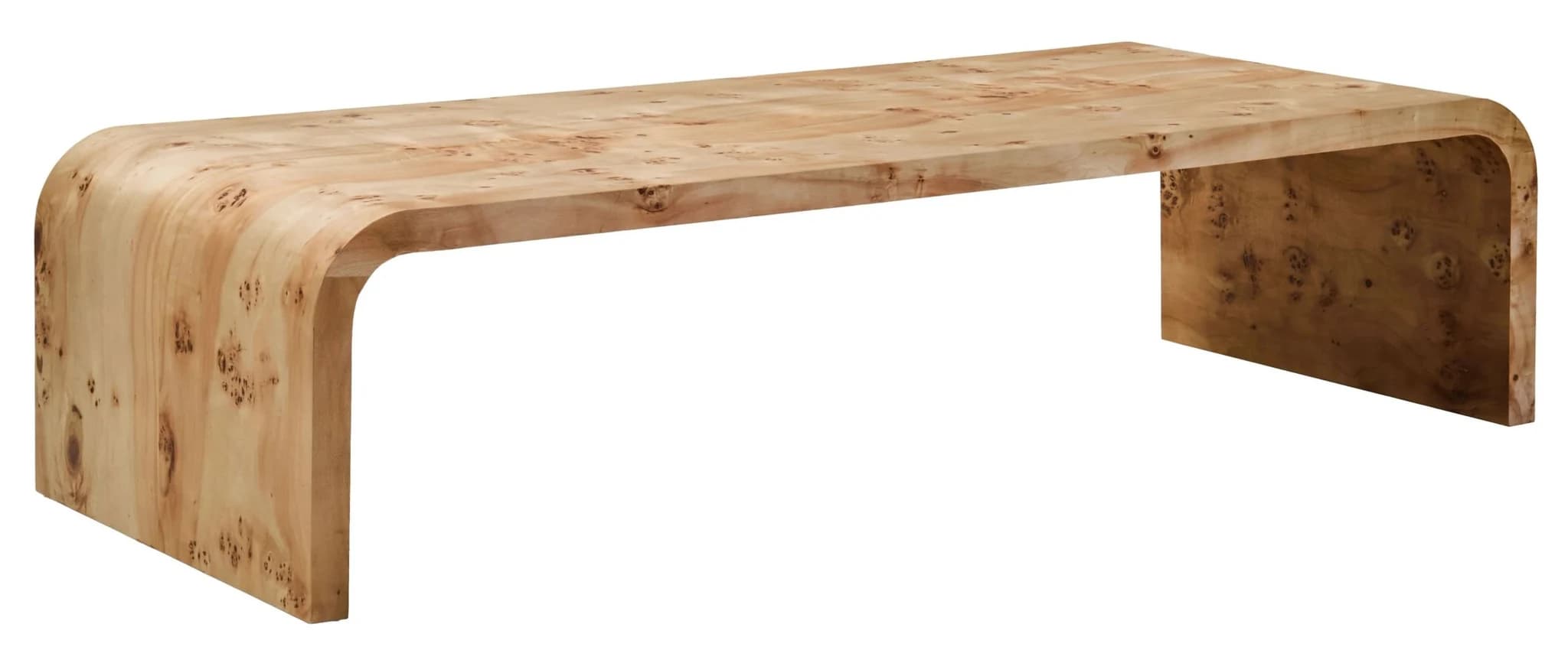Mota Burl Wood Design Curved Coffee Table - Tables, photo 7 of 8