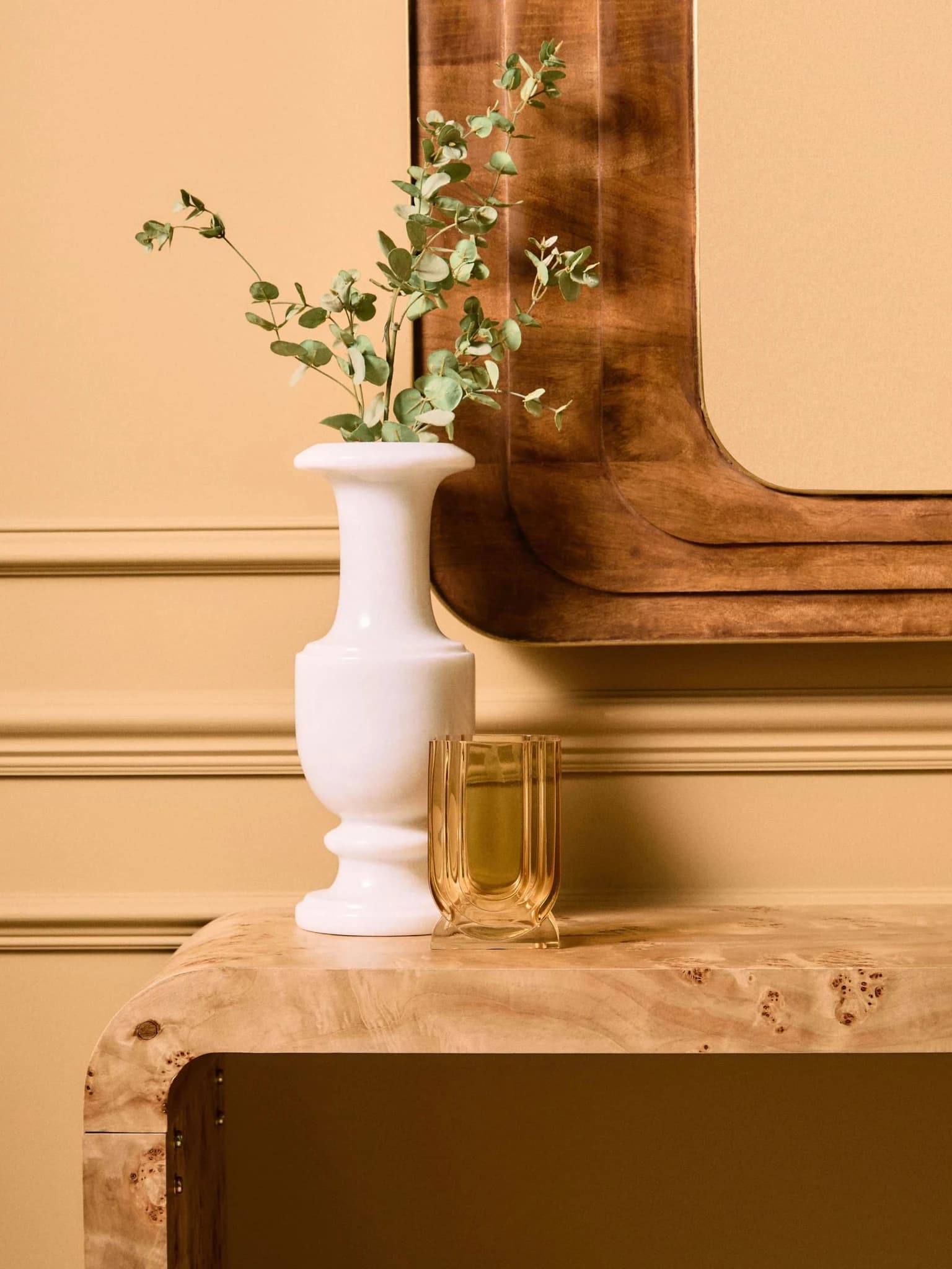 Mota Burl Wood Design Curved Console Table - Tables, photo 3 of 8