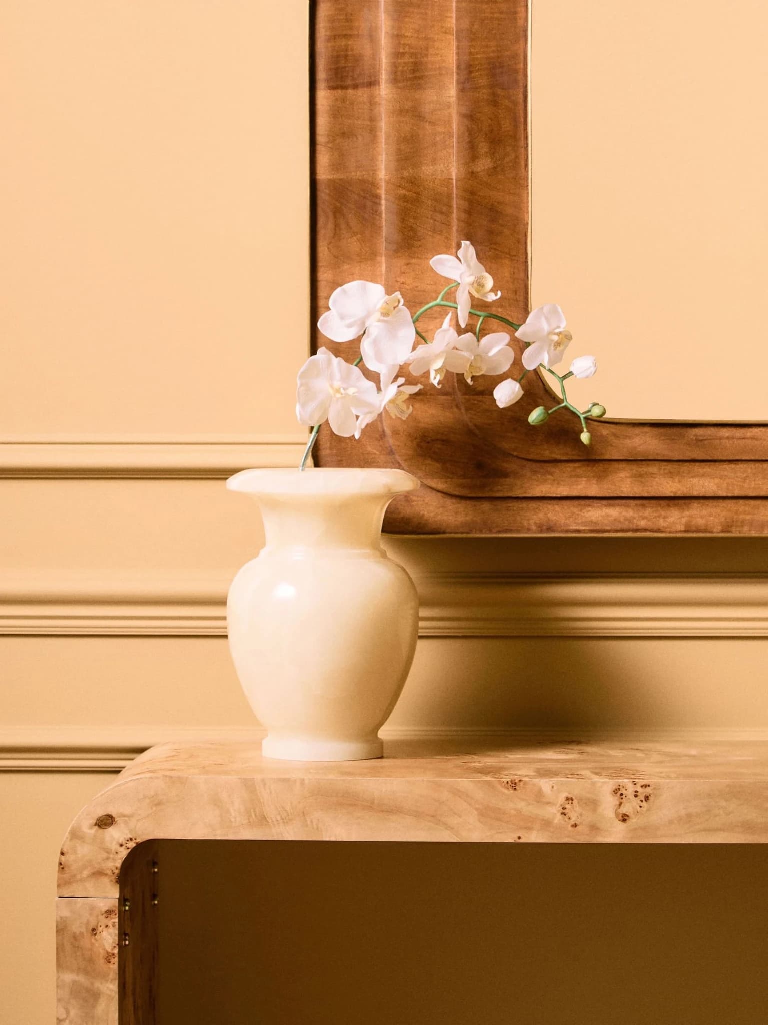 Mota Burl Wood Design Curved Console Table - Tables, photo 2 of 8