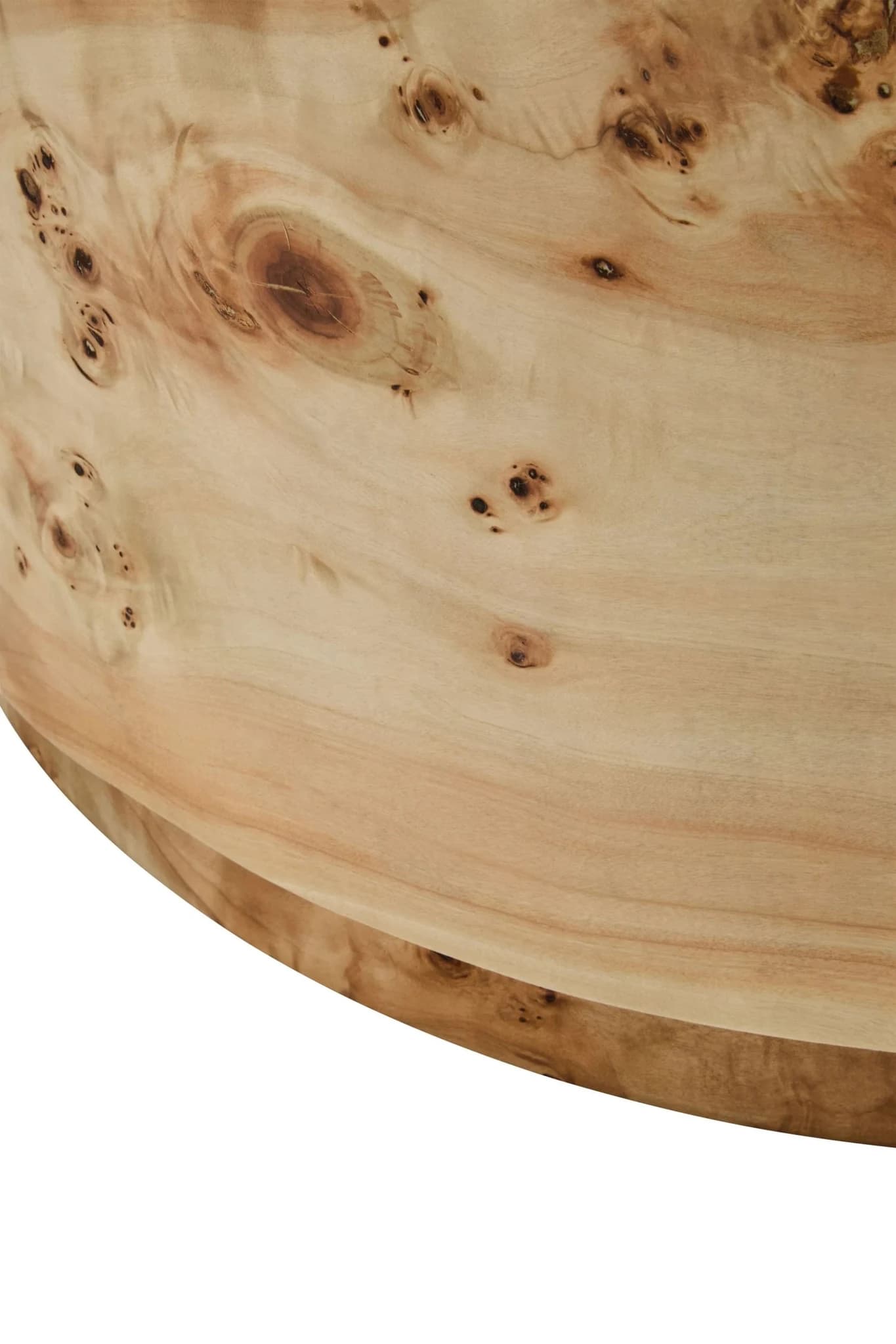 Mota Burl Wood Design Round Coffee Table - Tables, photo 7 of 8