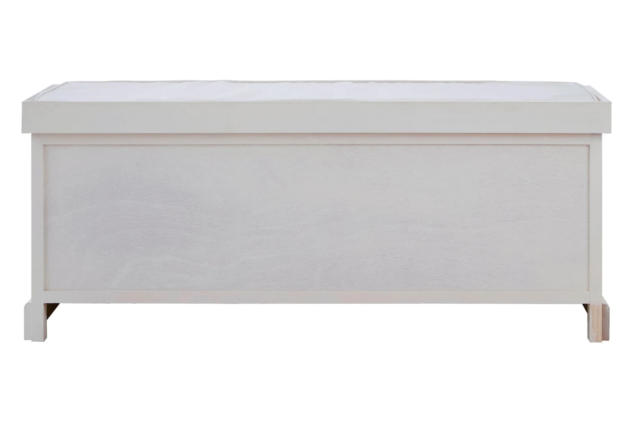 Heritage White Three Drawer Wooden and Rattan Storage Bench with Cushion - Bookcases & shelving, photo 2 of 6