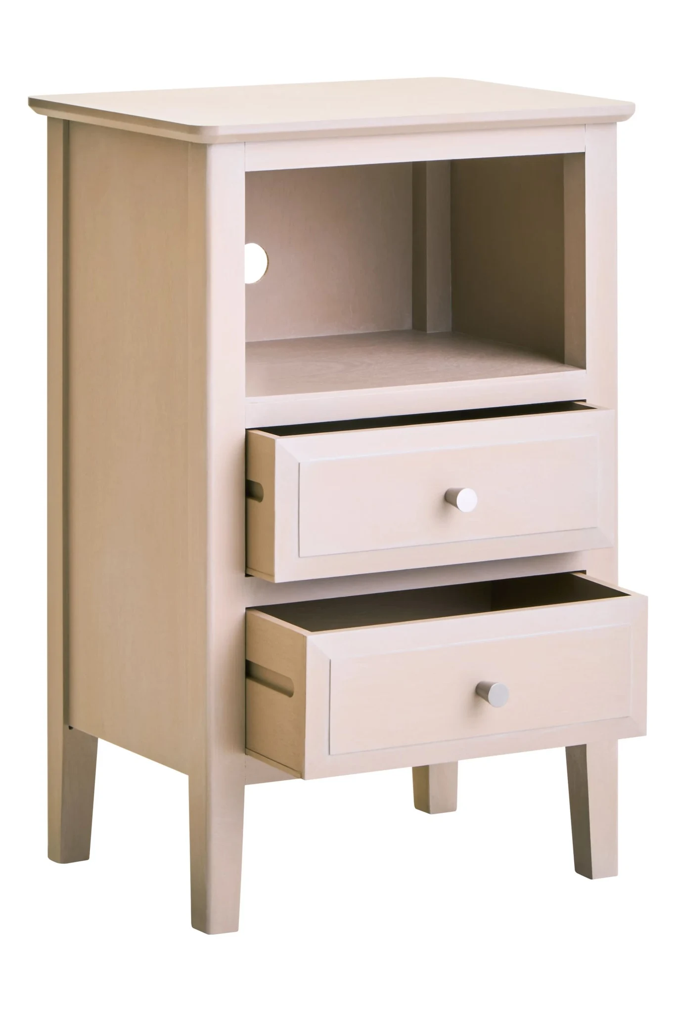 Heritage Two Drawer Taupe Wooden Side Table - Tables, photo 4 of 8