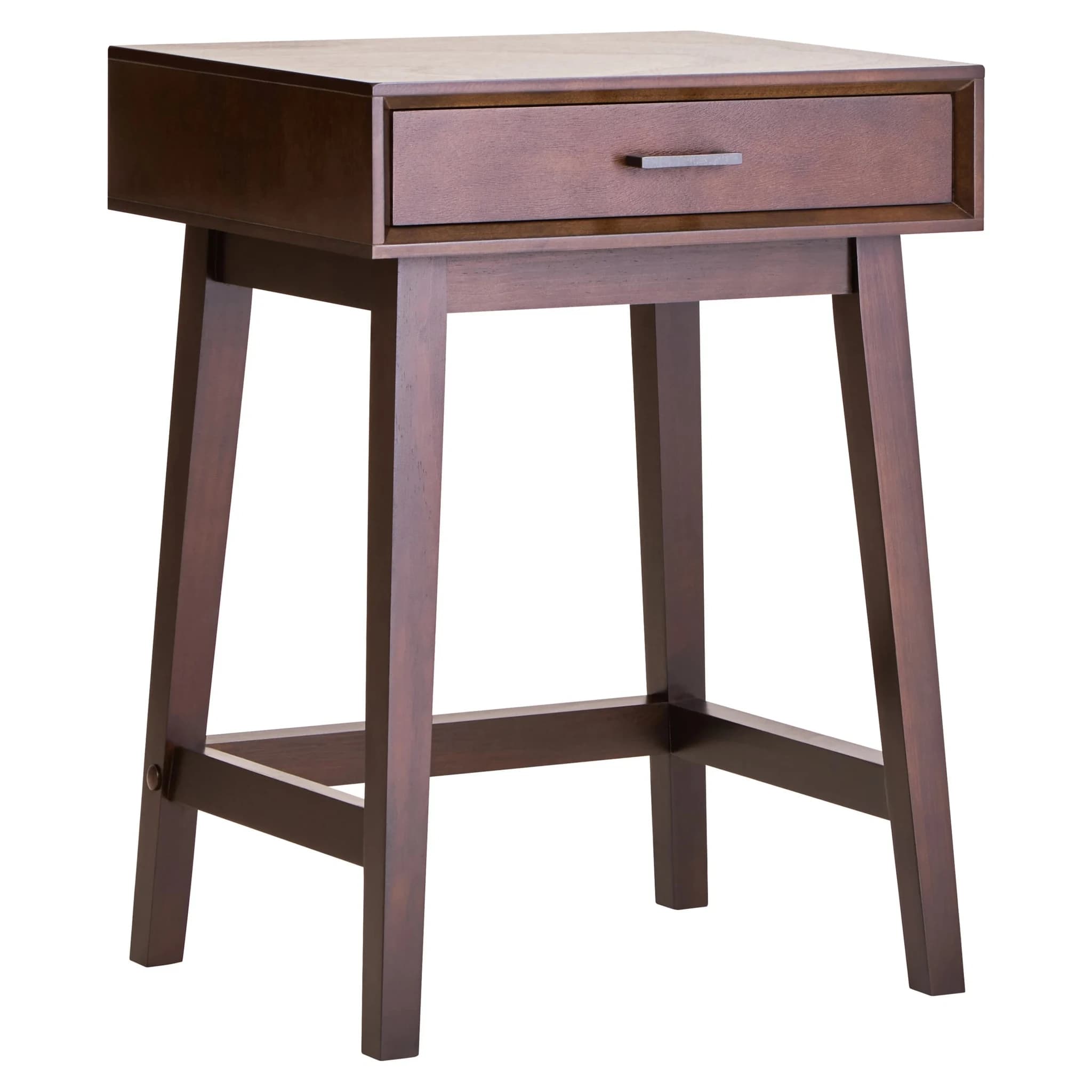 Heritage One Drawer Walnut Wood Finish Side Table - Tables, photo 5 of 8