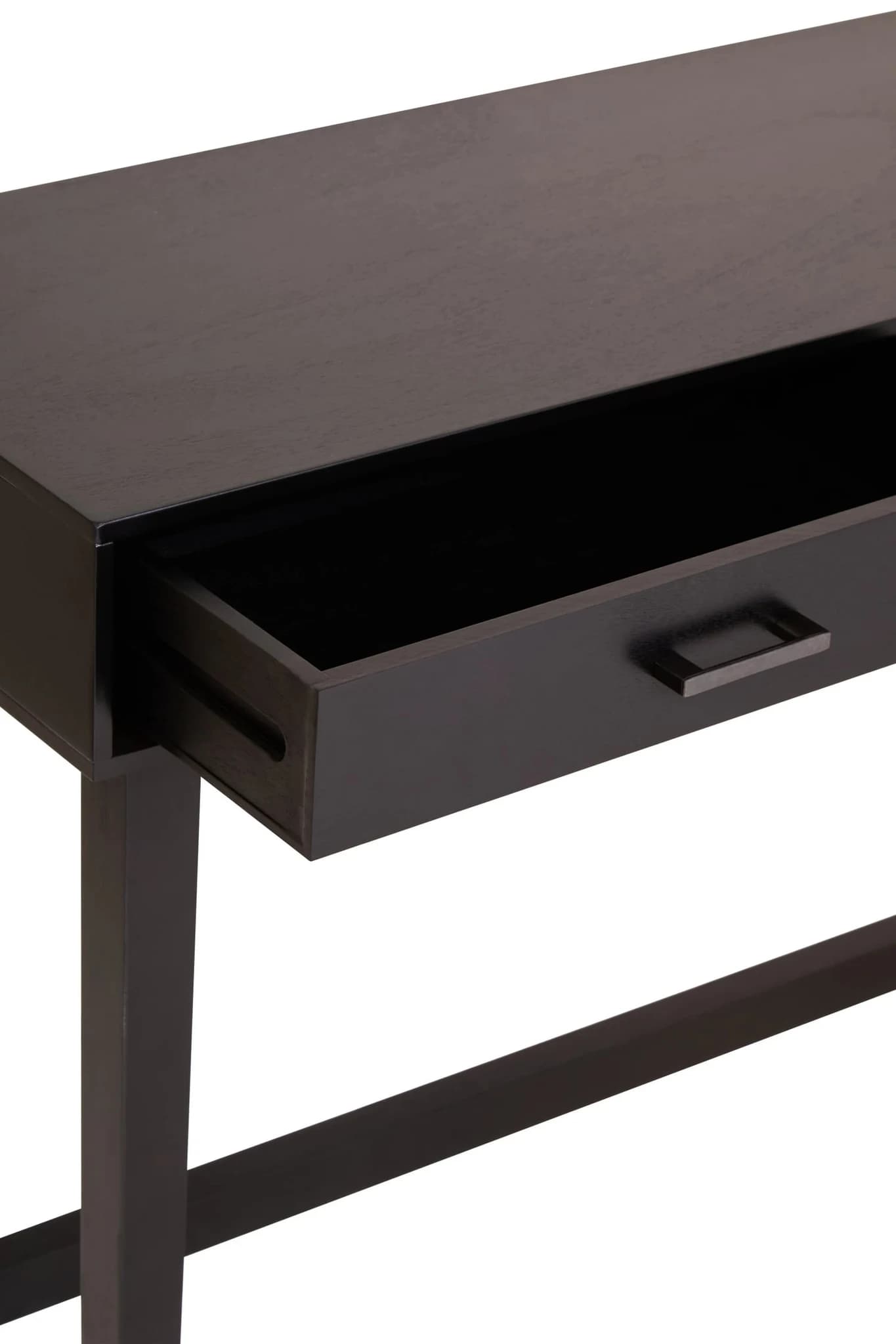 Heritage Two Drawer Black Finish Wooden Console Table - Tables, photo 7 of 8