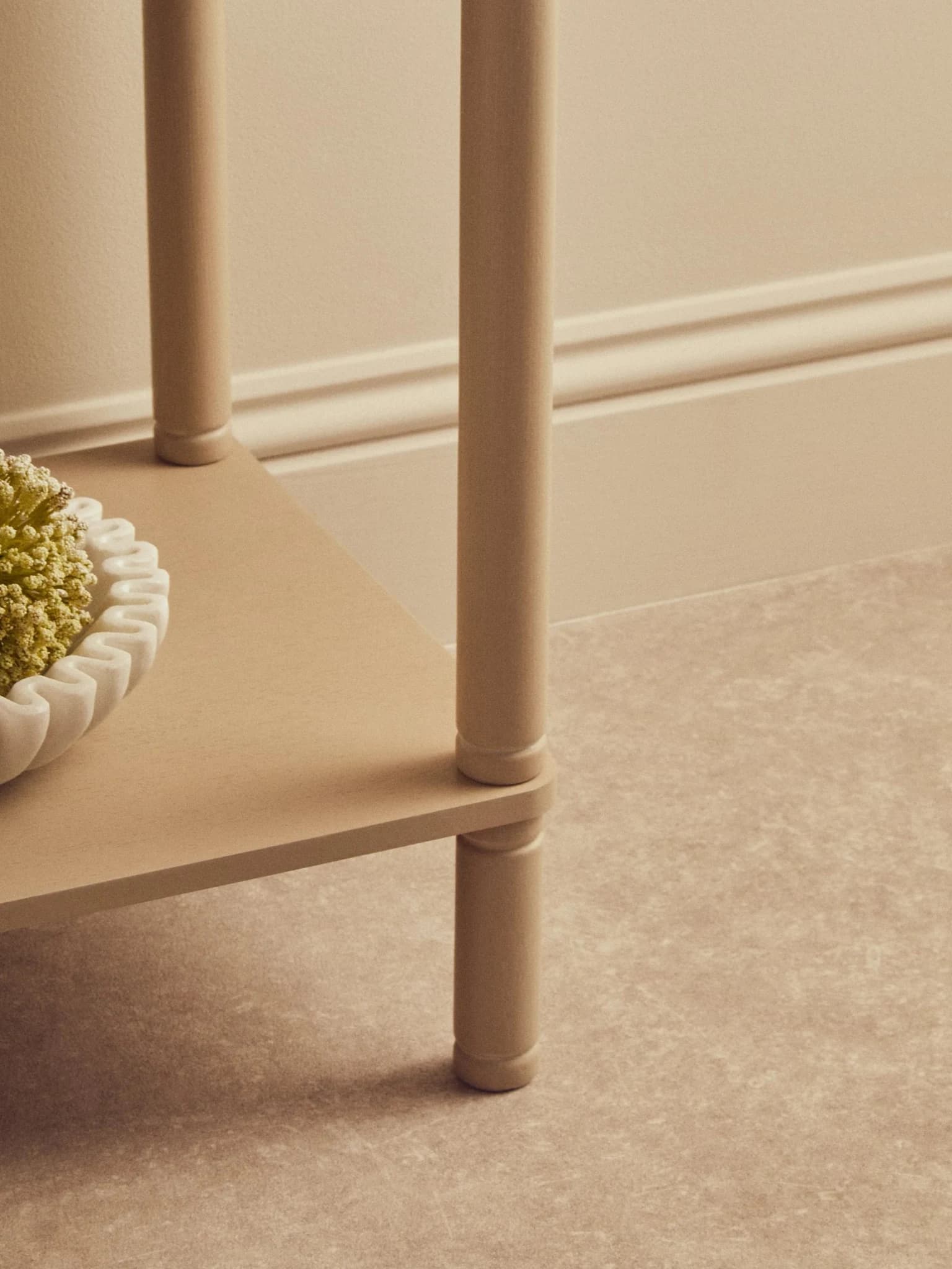 Heritage One Drawer Reed Detail Taupe Wooden Side Table - Tables, photo 2 of 8