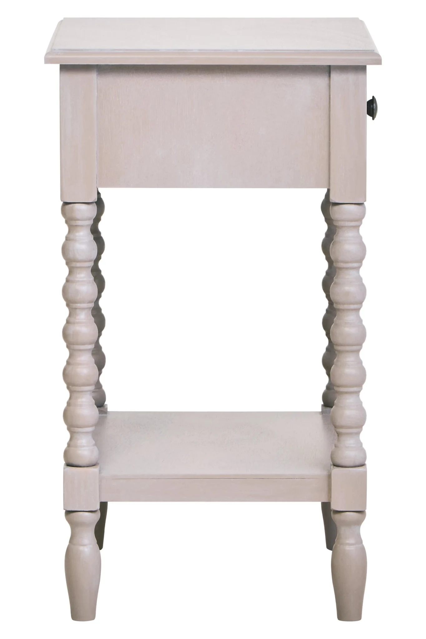 Heritage One Drawer Bobble Detail Grey Wooden Side Table - Tables, photo 7 of 8