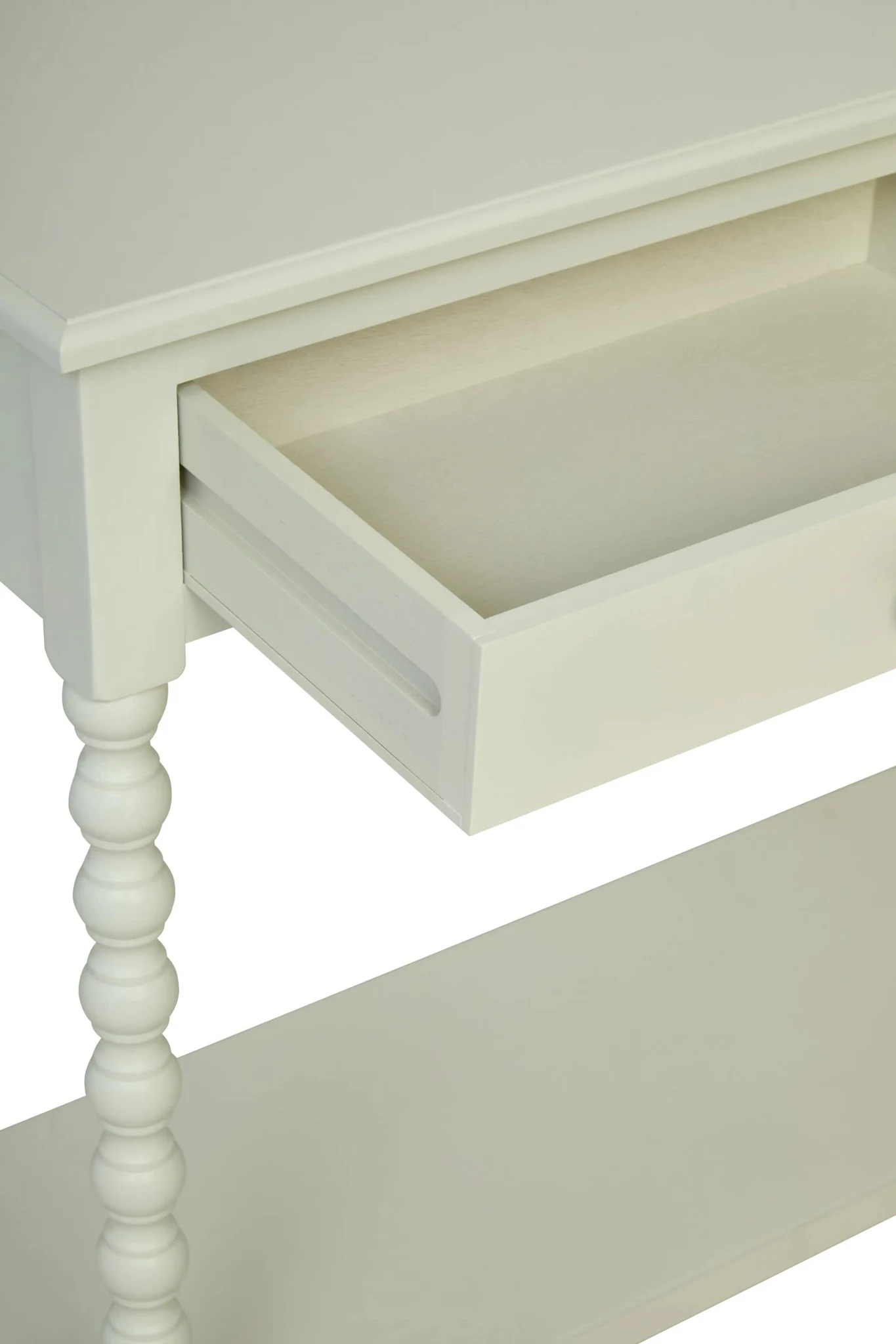 Heritage Two Drawer Bobble Detail Ivory Wooden Console Table - Tables, photo 6 of 8